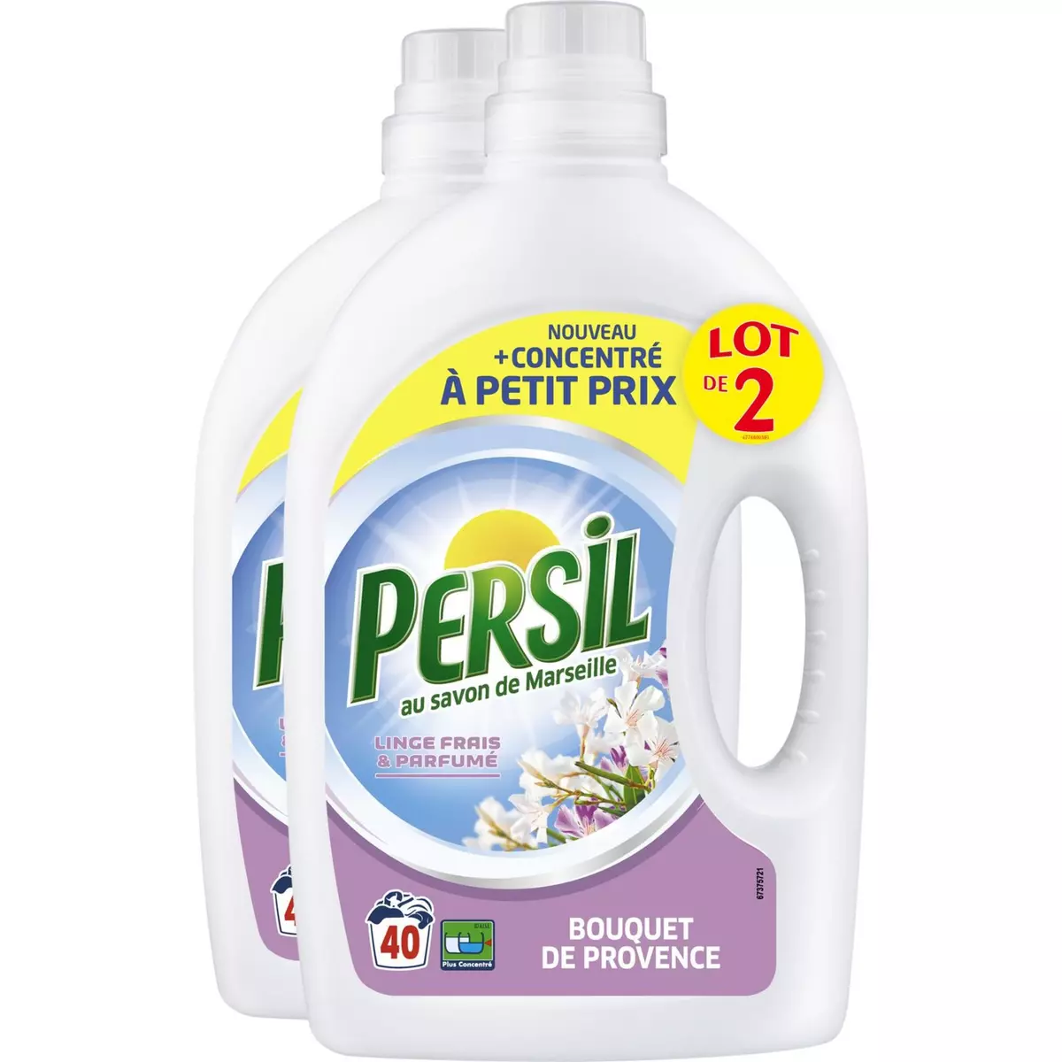 PERSIL Lessive liquide bouquet de Provence 80 lavages 2x2l
