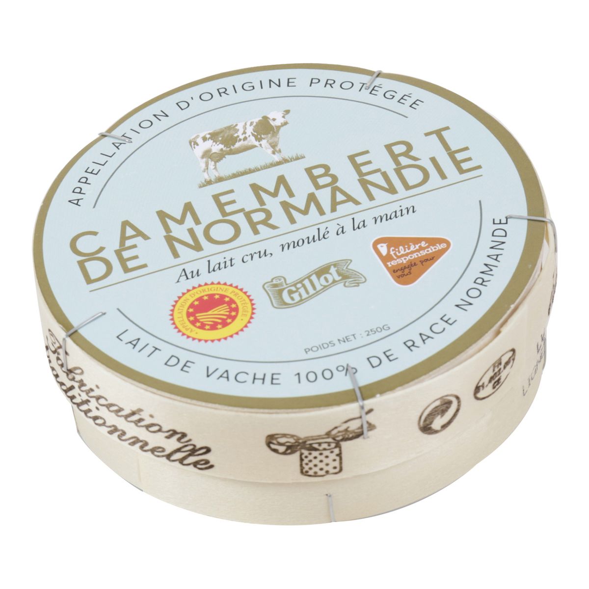 GILLOT CULTIVONS LE BON Camembert moulé à la main AOP Filière Responsable 250g