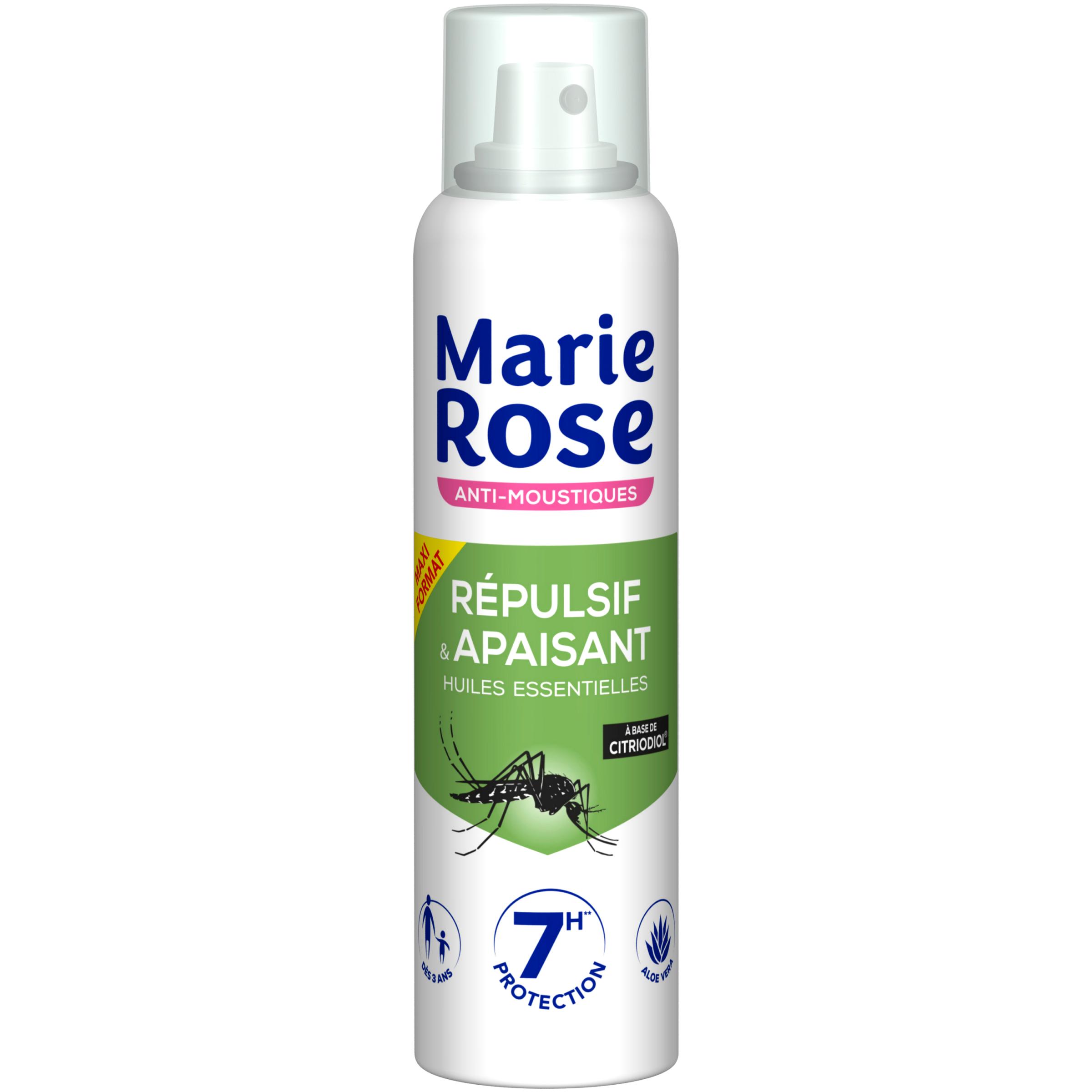 MARIE ROSE Anti-moustiques répulsif et apaisant dès 3 ans aux huiles essentielles à base de citriodiol 150ml