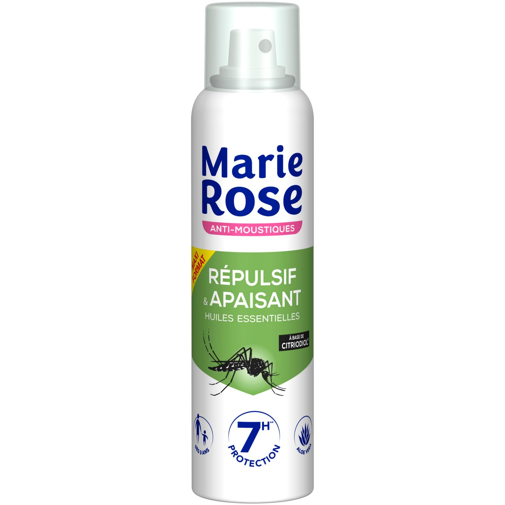 MARIE ROSE Anti-moustiques répulsif et apaisant dès 3 ans aux huiles essentielles à base de citriodiol 150ml