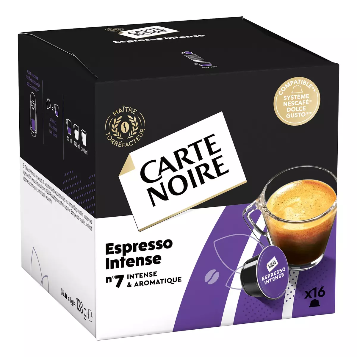 CARTE NOIRE Capsules de café espresso intense intensité 7 compatibles Dolce Gusto 16 capsules 130g