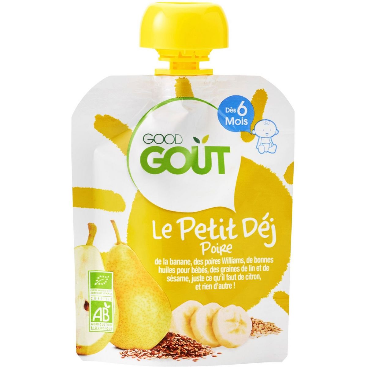 GOOD GOUT Le petit dej gourde à la poire bio dès 6 mois 70g
