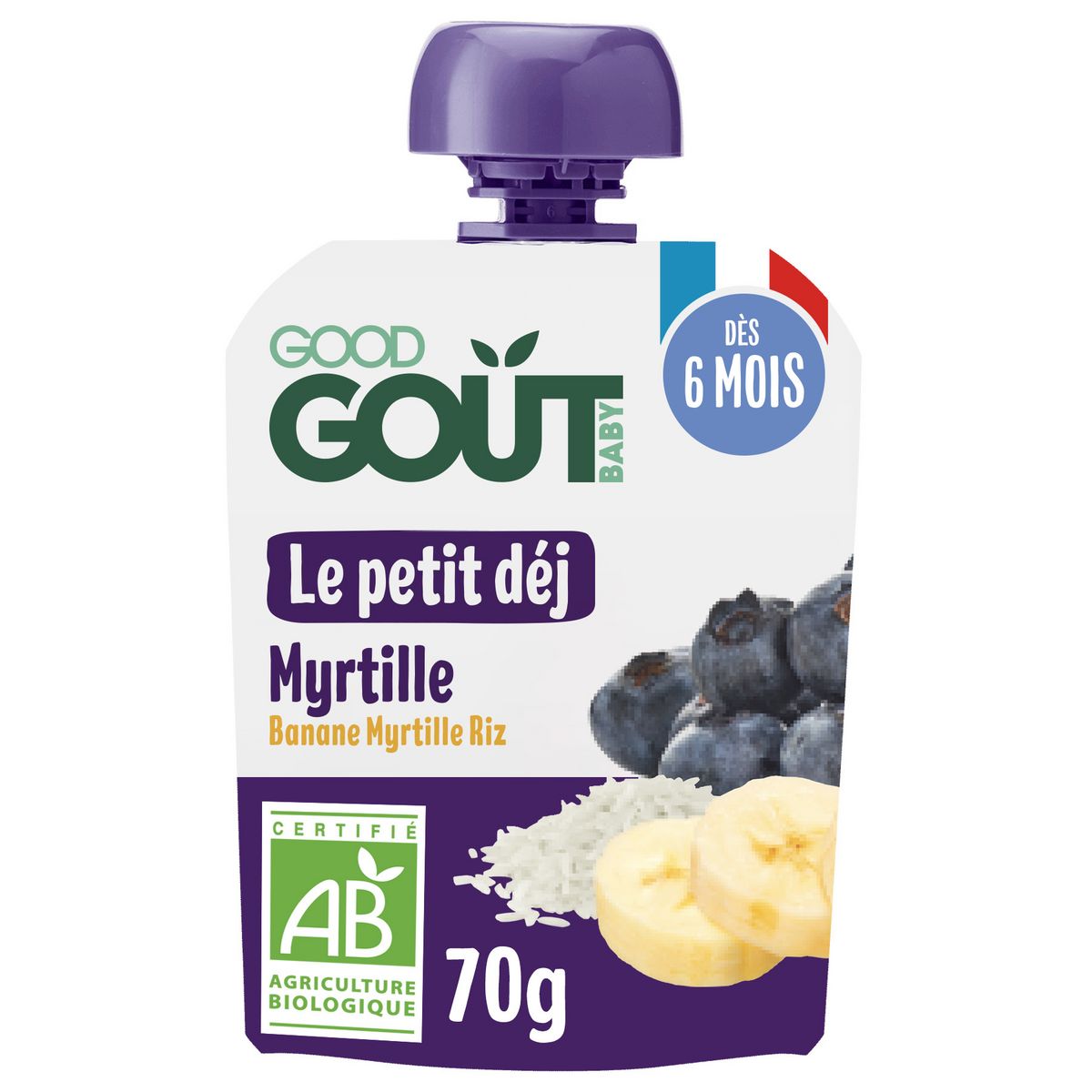 GOOD GOUT Petit Déj' Gourde myrtille bio dès 6 mois 70g