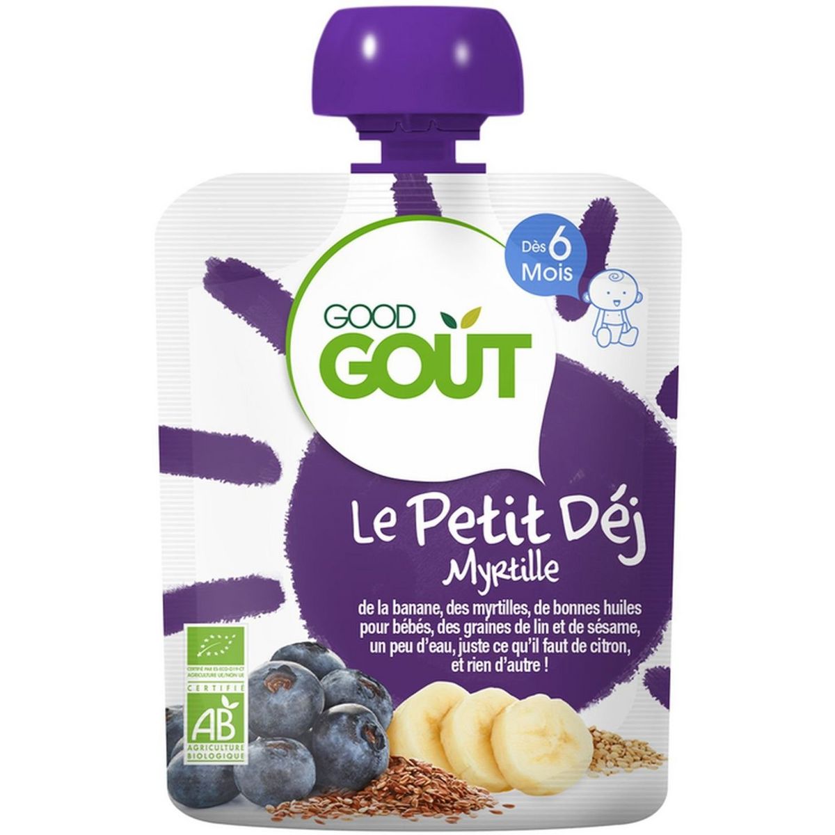 GOOD GOUT Petit Déj' Gourde myrtille bio dès 6 mois 70g