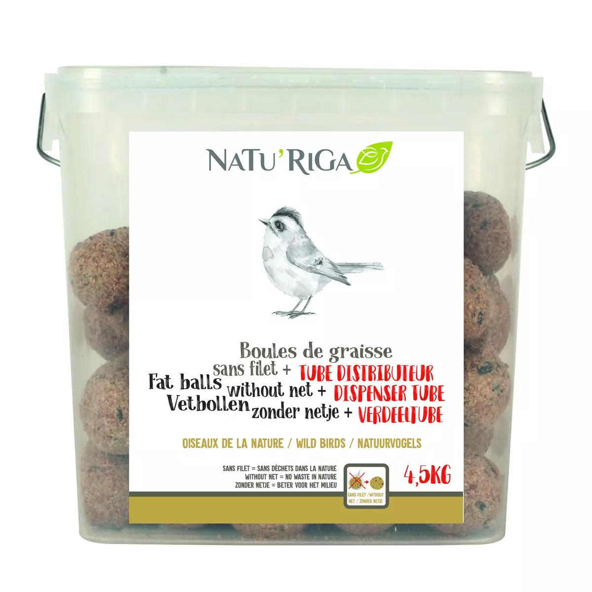 NATU'RIGA Boules de graisse sans filet 4.5kg pas cher 