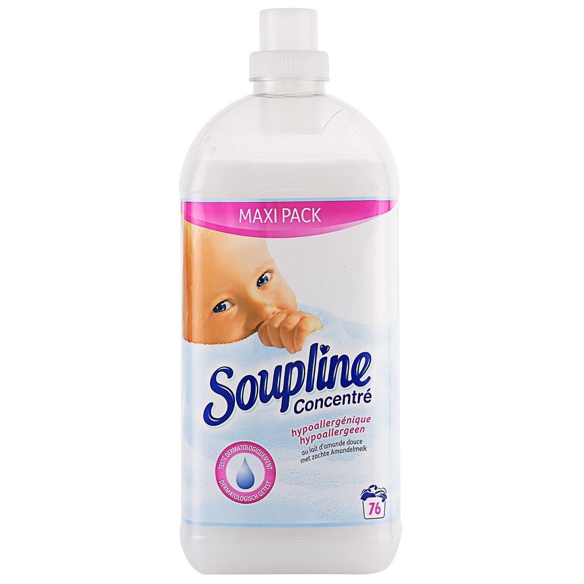 SOUPLINE Assouplissant concentré hypoallergénique 76 lavages 1,9l