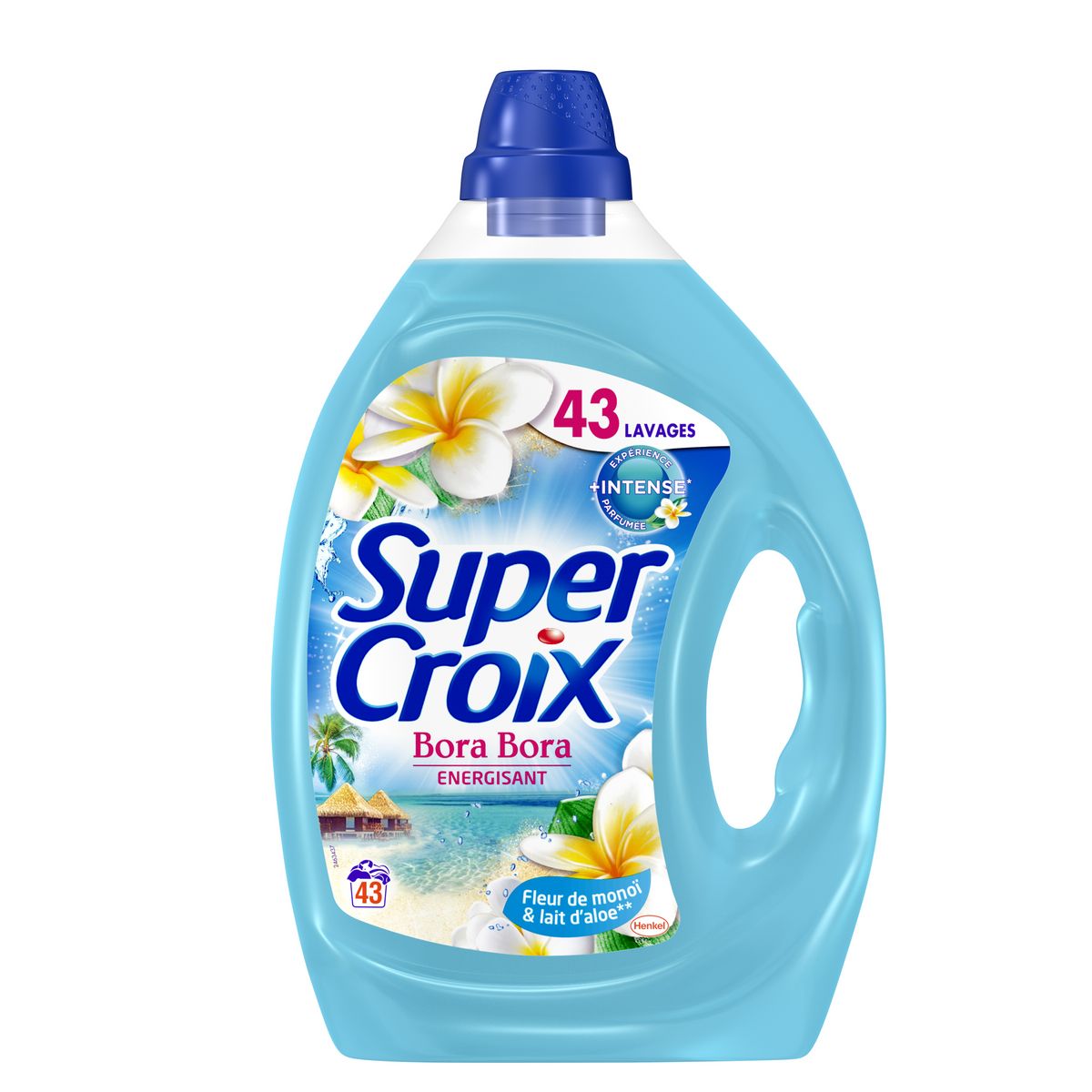 SUPER CROIX Lessive liquide Bora Bora fleur de monoï & lait d'aloé 43 lavages 2,15l