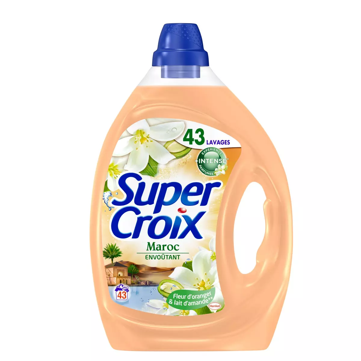 SUPER CROIX Lessive liquide Maroc fleur d'oranger & lait d'amande 43 lavages 2,15l