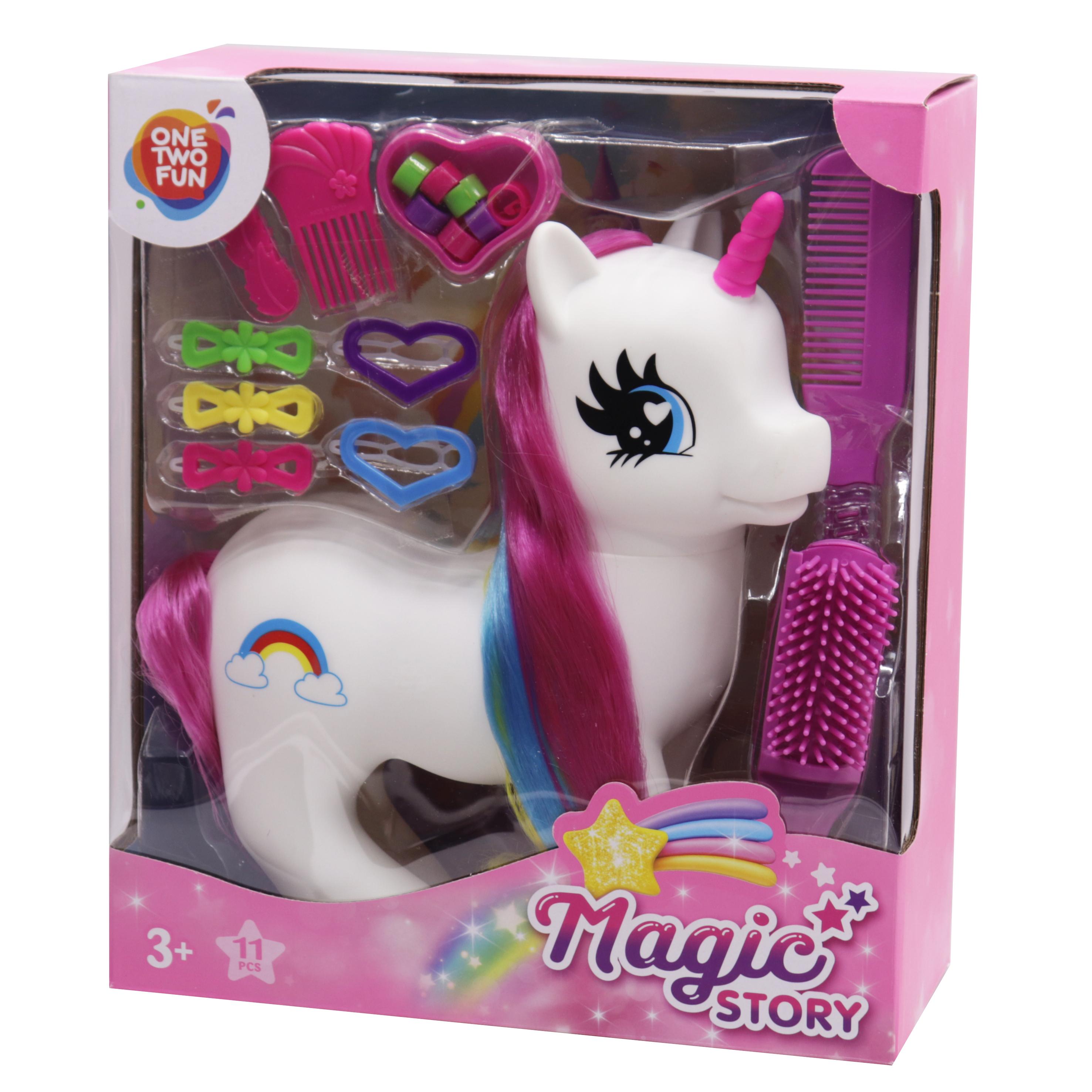 Voir la diapositive 2 : ONE TWO FUN Licorne Arc en Ciel 30 cm