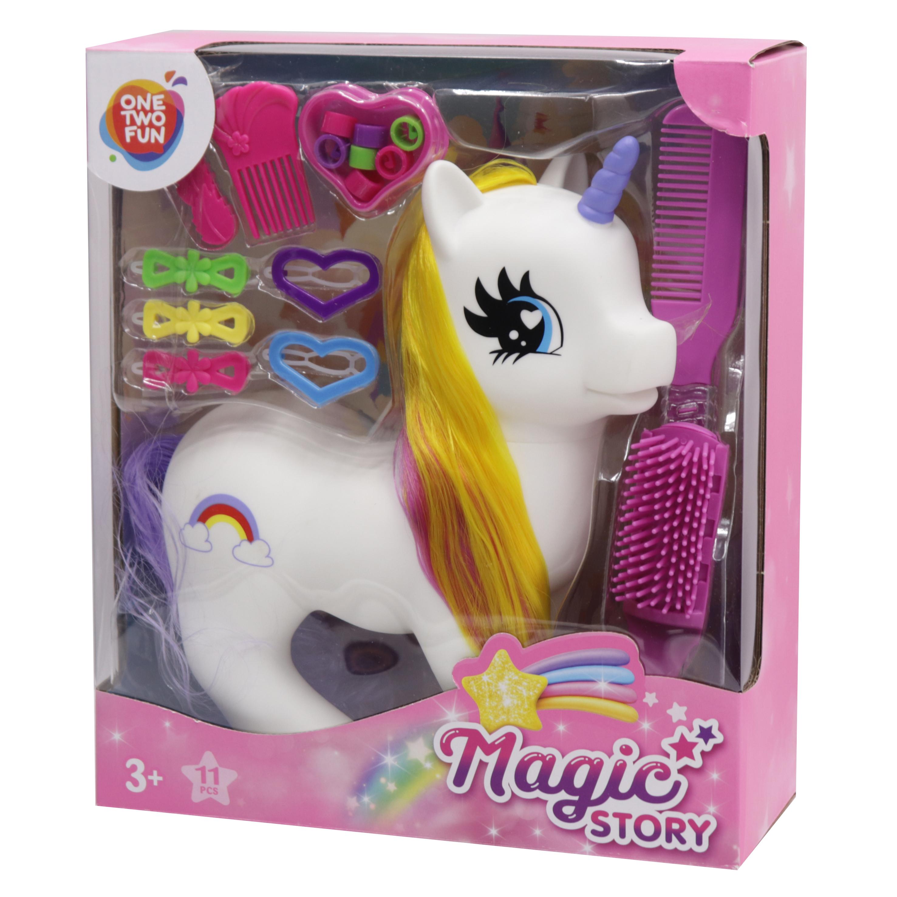 Voir la diapositive 4 : ONE TWO FUN Licorne Arc en Ciel 30 cm
