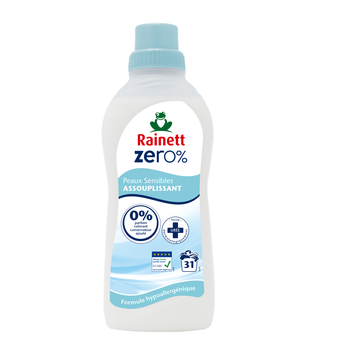 RAINETT Zéro% assouplissant peaux sensibles 31 lavages 750ml