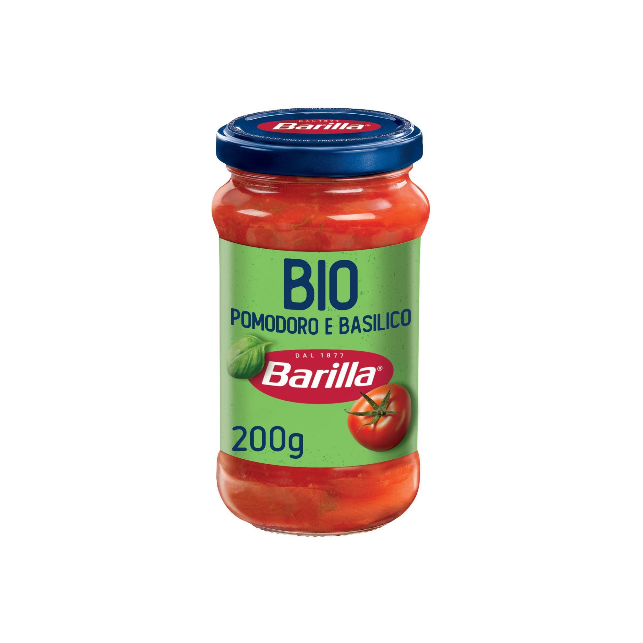 Voir la diapositive 2 : BARILLA Sauce tomate bio au basilic en bocal 200g