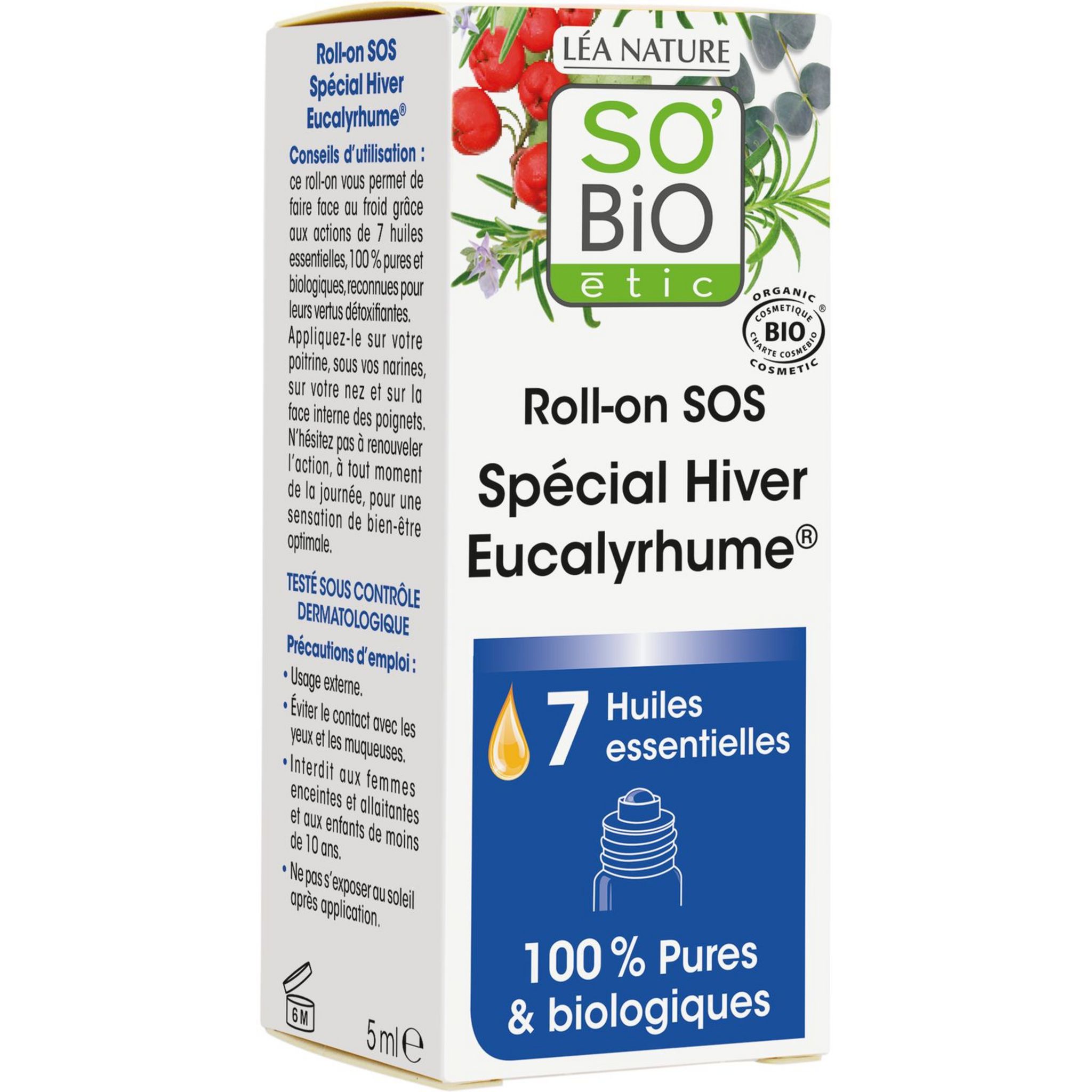 Voir la diapositive 4 : SO BIO ETIC Roll-on SOS eucalyptus bio pour le rhume 5ml