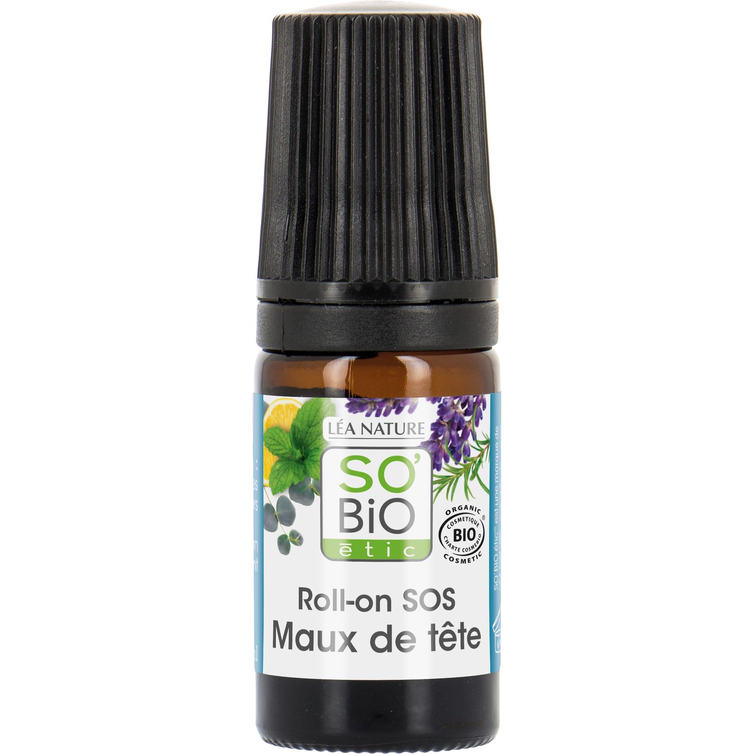 Voir la diapositive 2 : SO BIO ETIC Roll-on SOS maux de tête aux 7 huiles essentielles bio 5ml