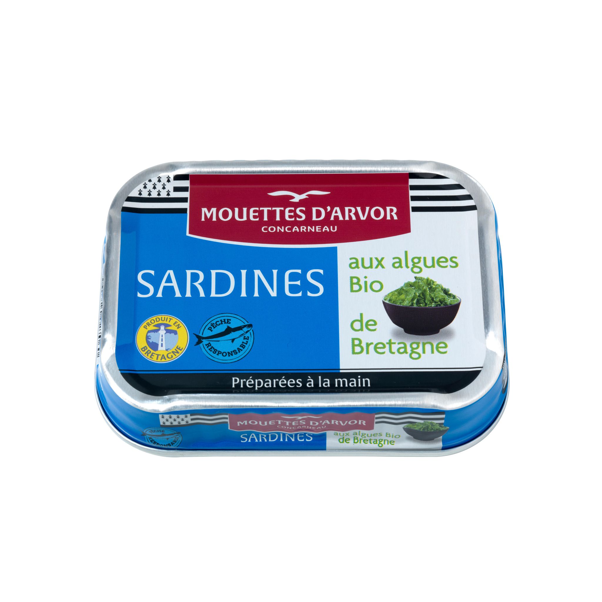LES MOUETTES D'ARVOR Sardines aux algues de Bretagne 115g
