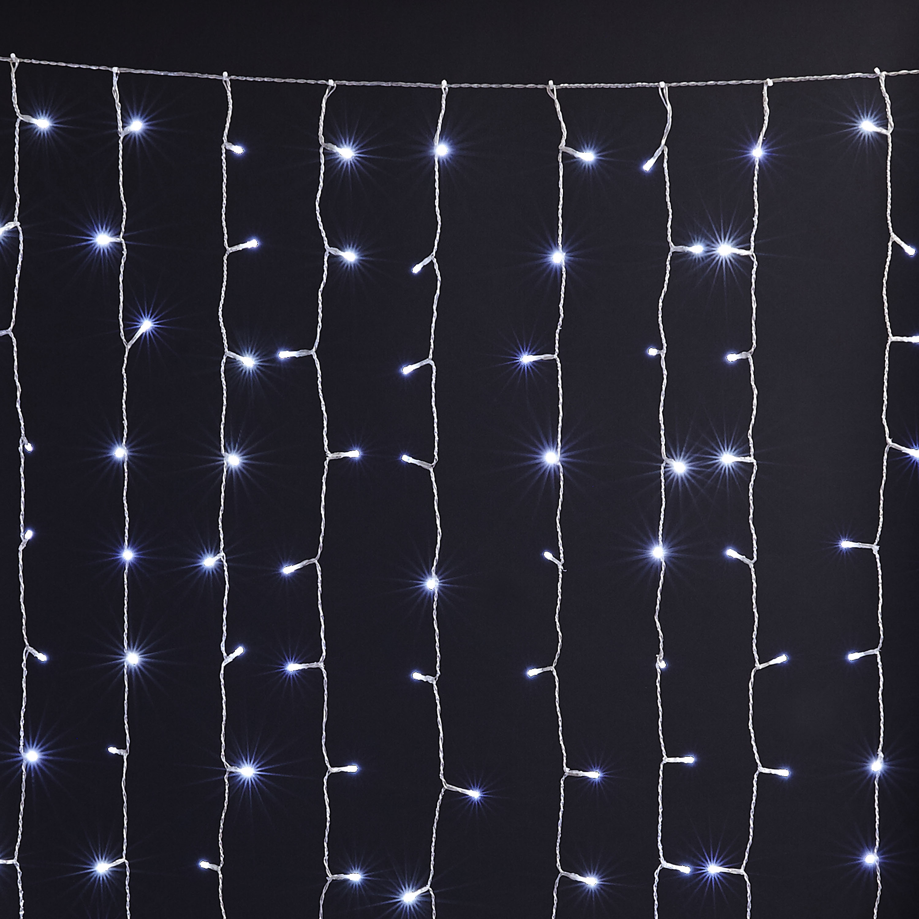 Voir la diapositive 2 : ACTUEL Rideau Lumineux 240 LED Blanc Froid 8 Programmes