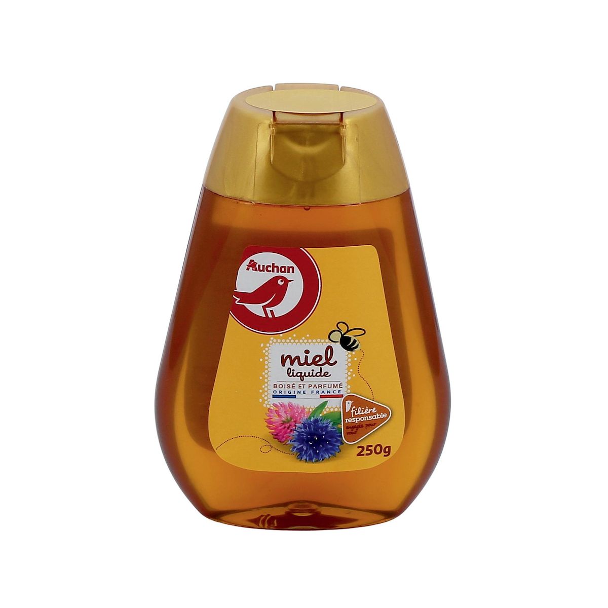 AUCHAN CULTIVONS LE BON Miel liquide boisé et parfumé flacon doseur 250g