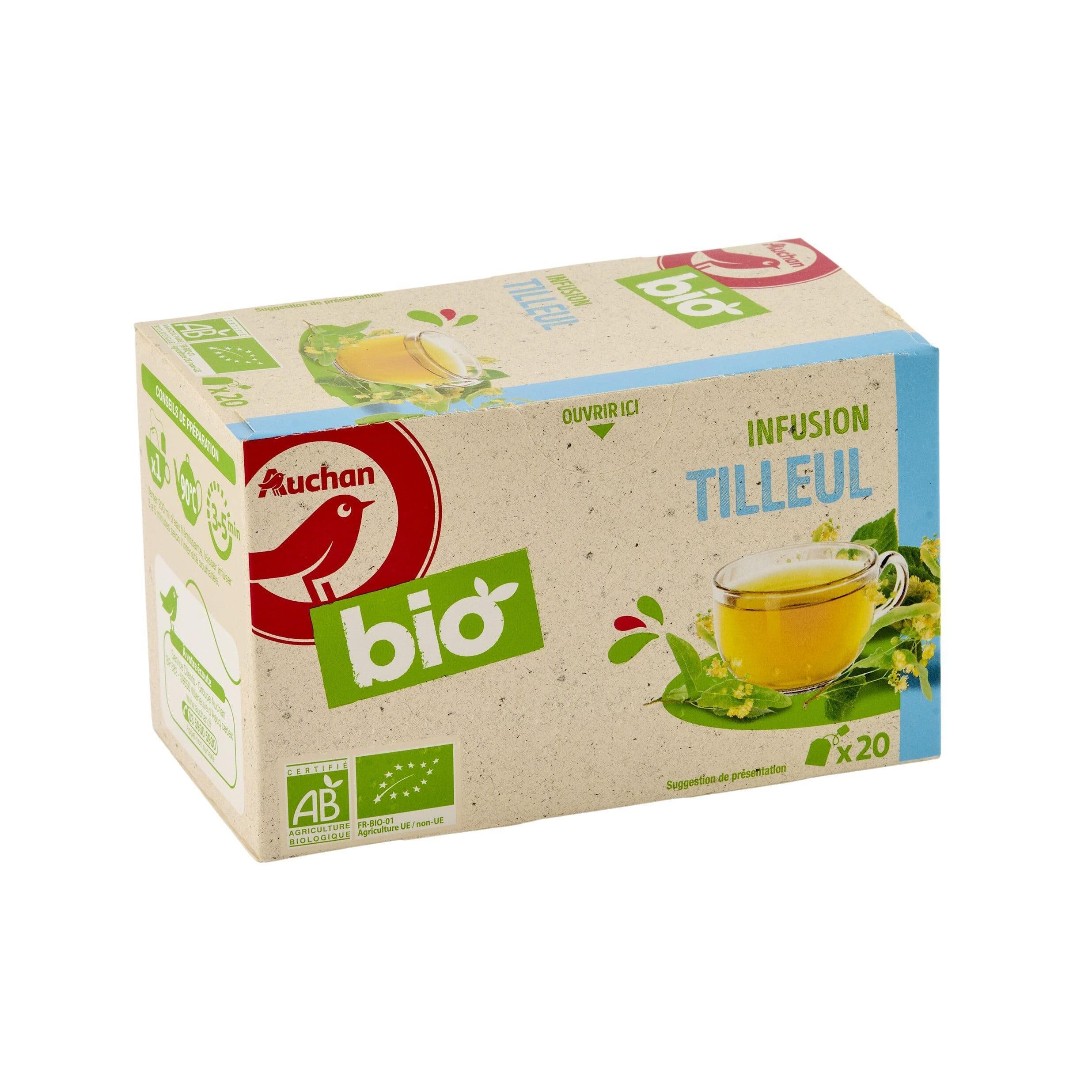 Voir la diapositive 3 : AUCHAN BIO Infusion au tilleul 20 sachets 30g