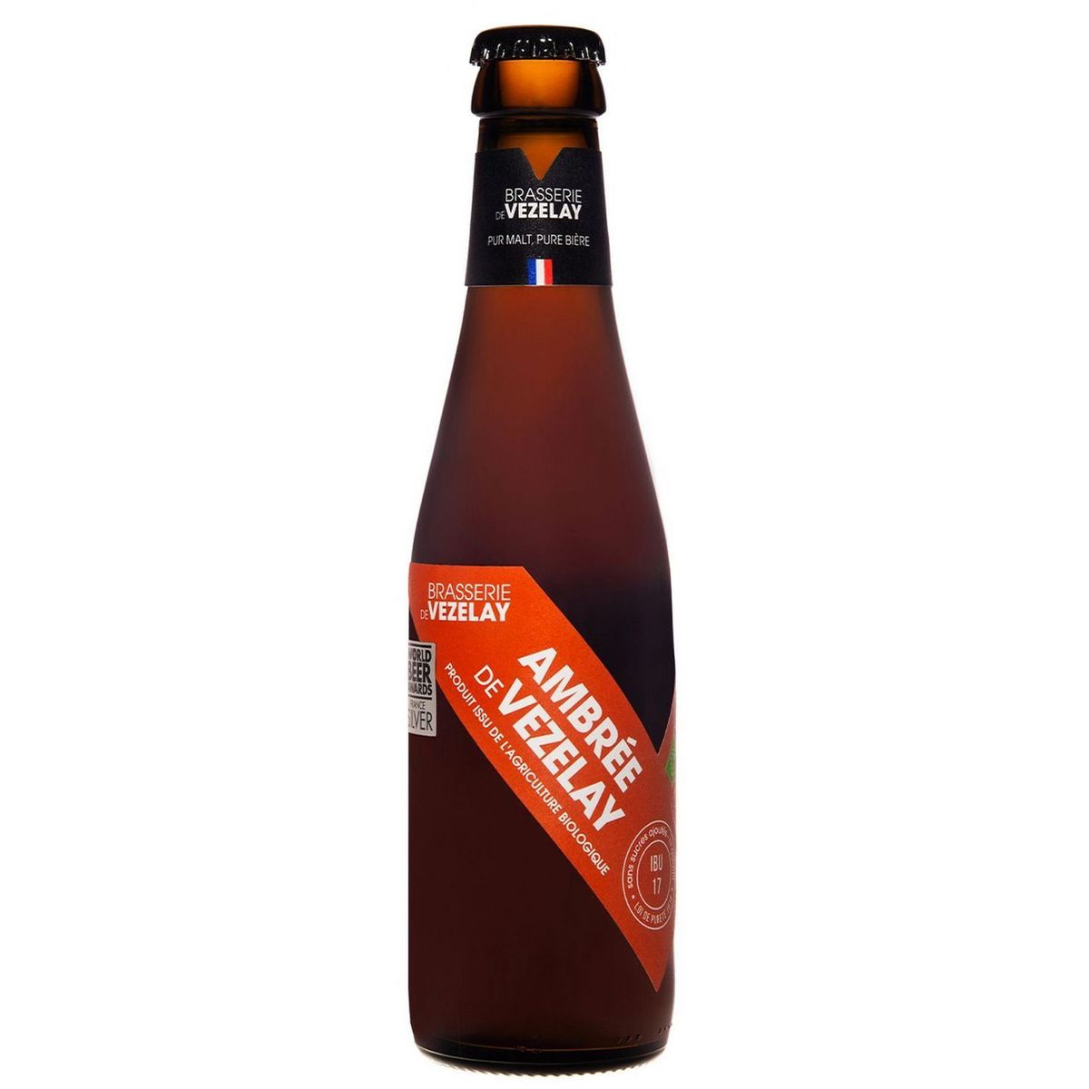 VEZELAY Bière ambrée pur malt bio 5,6% bouteille 25cl