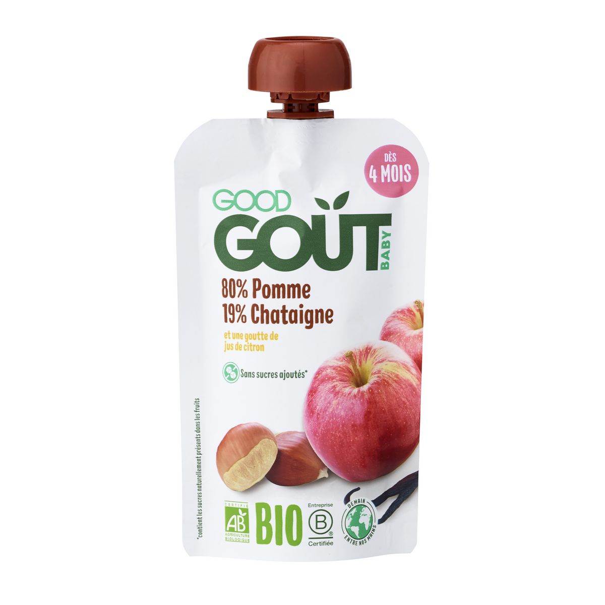 GOOD GOUT Gourde dessert pomme châtaigne bio dès 4 mois 120g