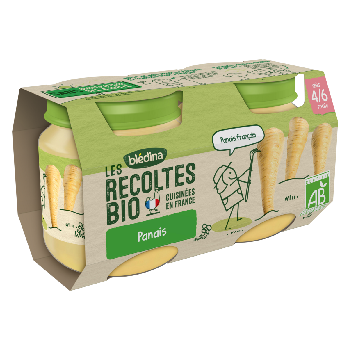 BLEDINA Petit pot panais bio dès 4 mois 2x130g