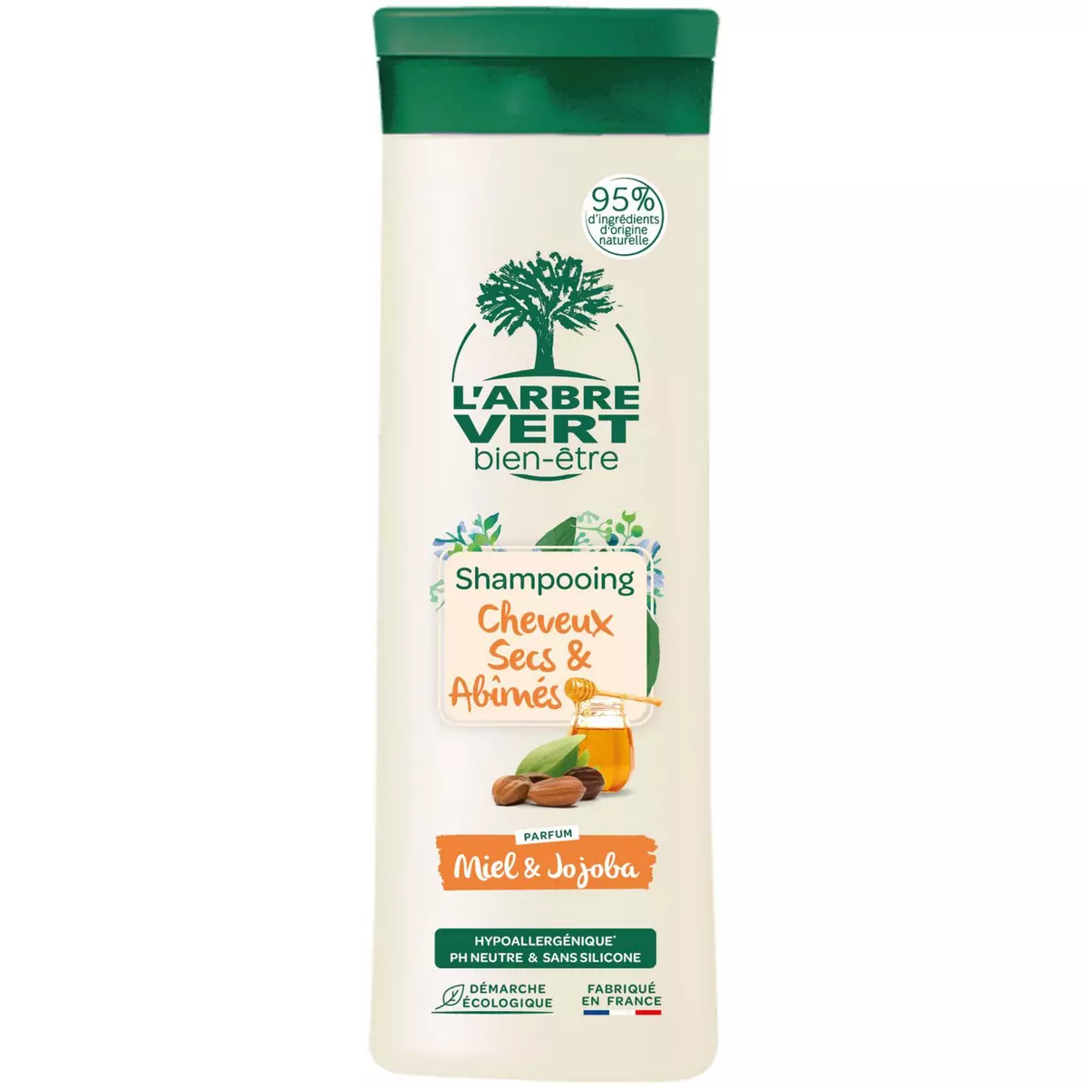 L'ARBRE VERT Shampooing nutrition jojoba & miel cheveux secs & abimés 250ml