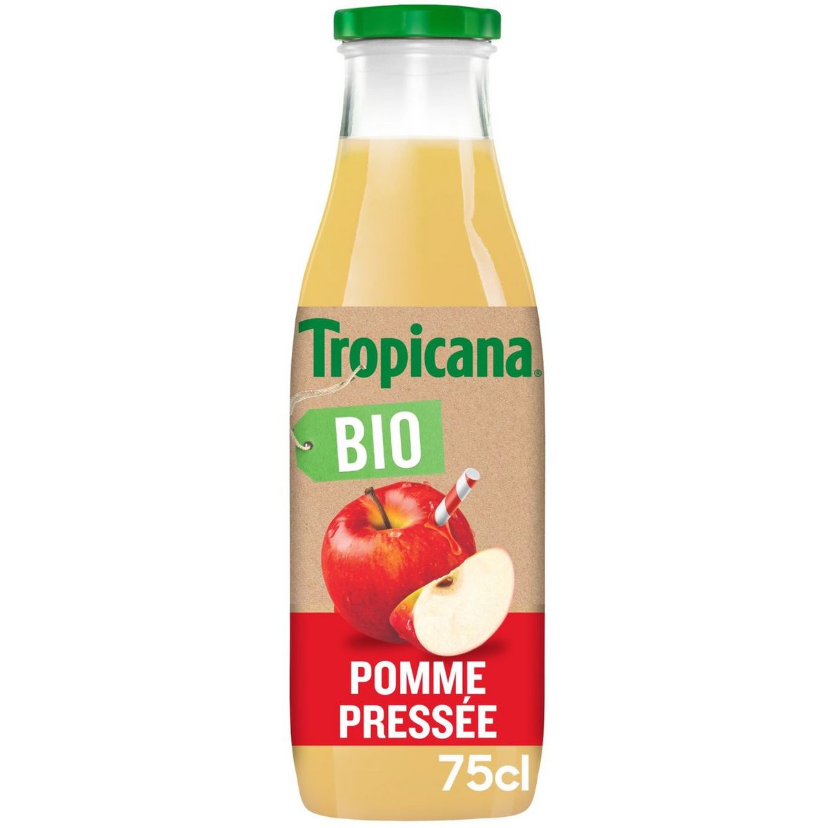 TROPICANA Pur jus pressé pomme bio 75cl