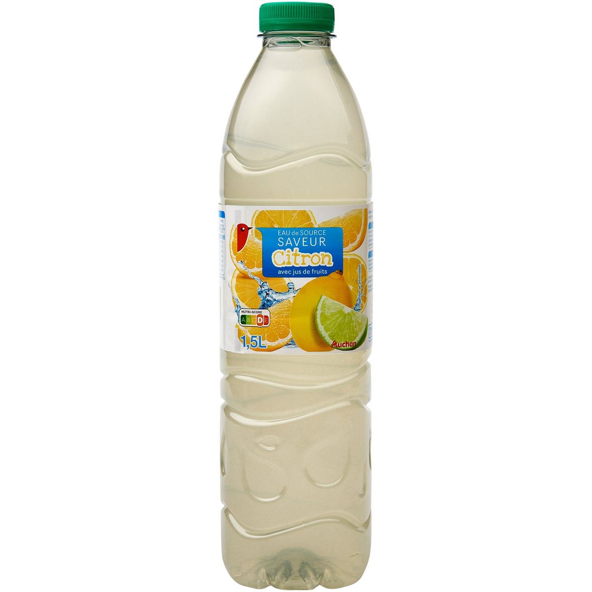 AUCHAN Eau aromatisée au jus de citron 1,5l