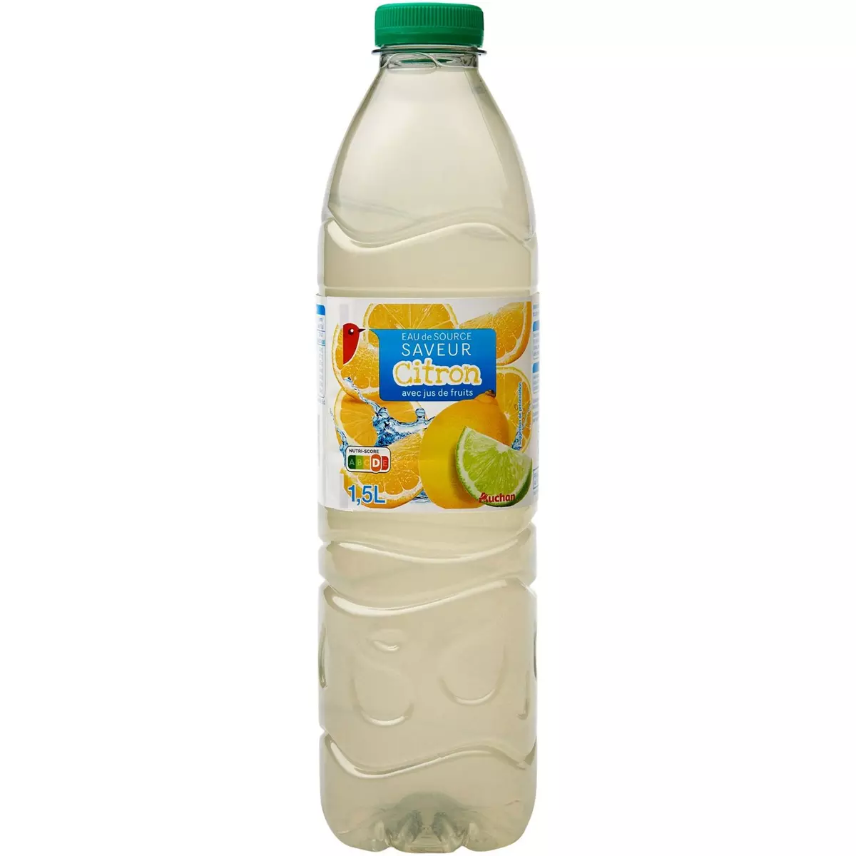 AUCHAN Eau aromatisée au jus de citron 1,5l