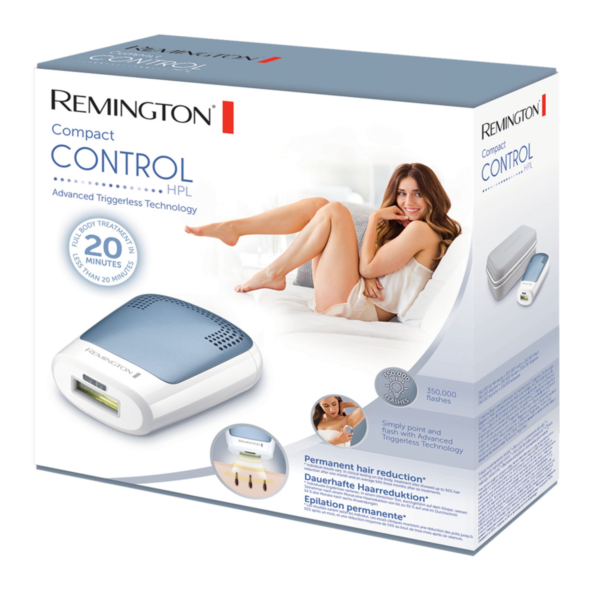 Voir la diapositive 3 : REMINGTON Epilateur compact à lumière pulsée IPL3500 corps