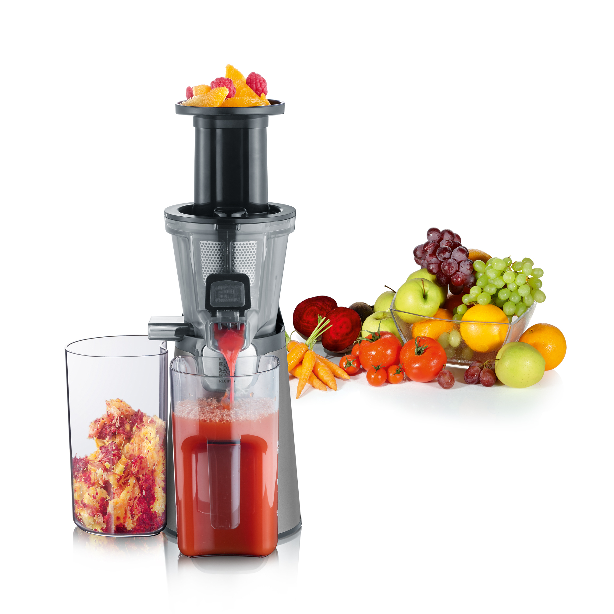 Voir la diapositive 2 : SEVERIN Extracteur de jus ES3571 noir/inox