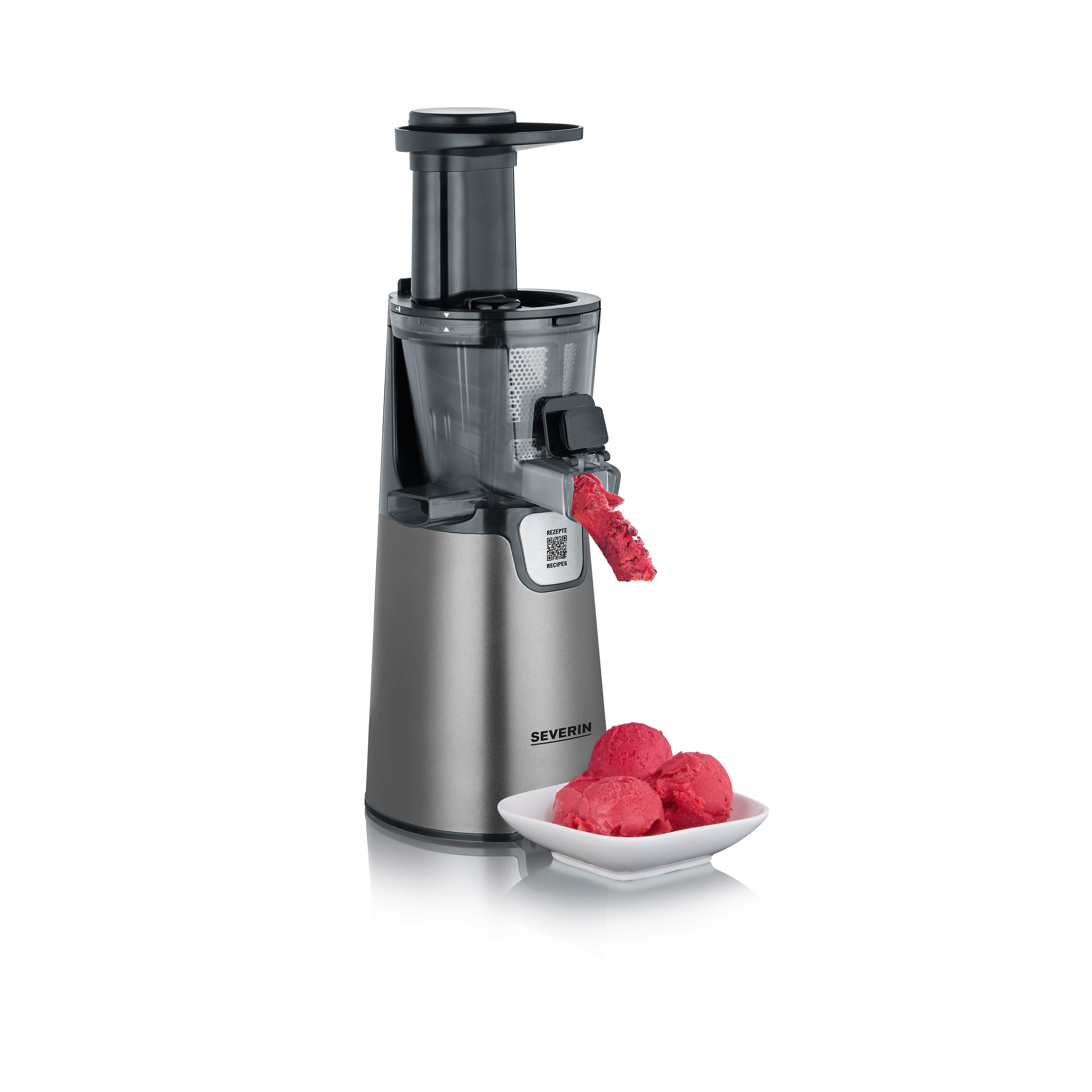 Voir la diapositive 3 : SEVERIN Extracteur de jus ES3571 noir/inox