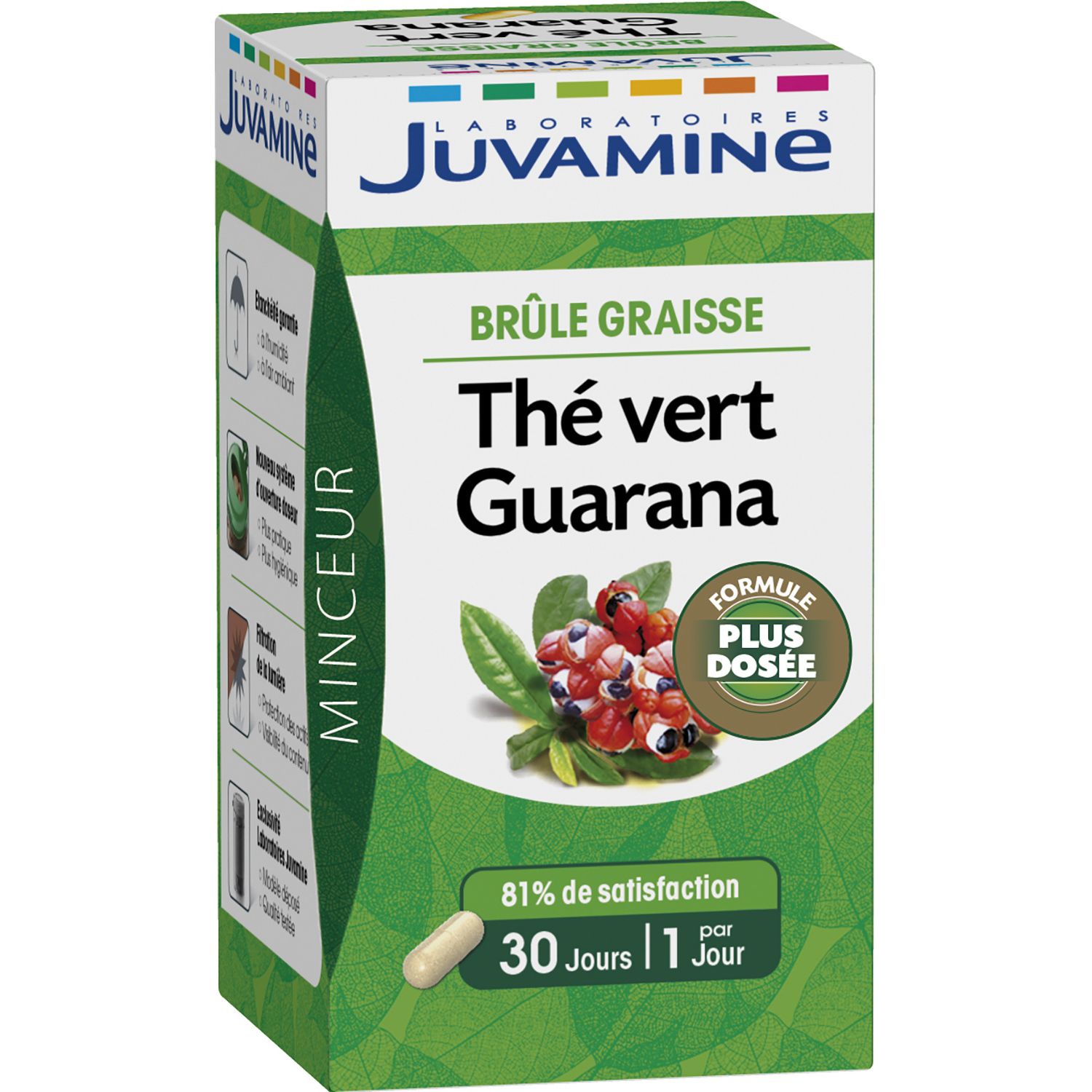 Voir la diapositive 2 : JUVAMINE Gélules minceur thé vert guarana brûle-graisse 30 gélules 10g