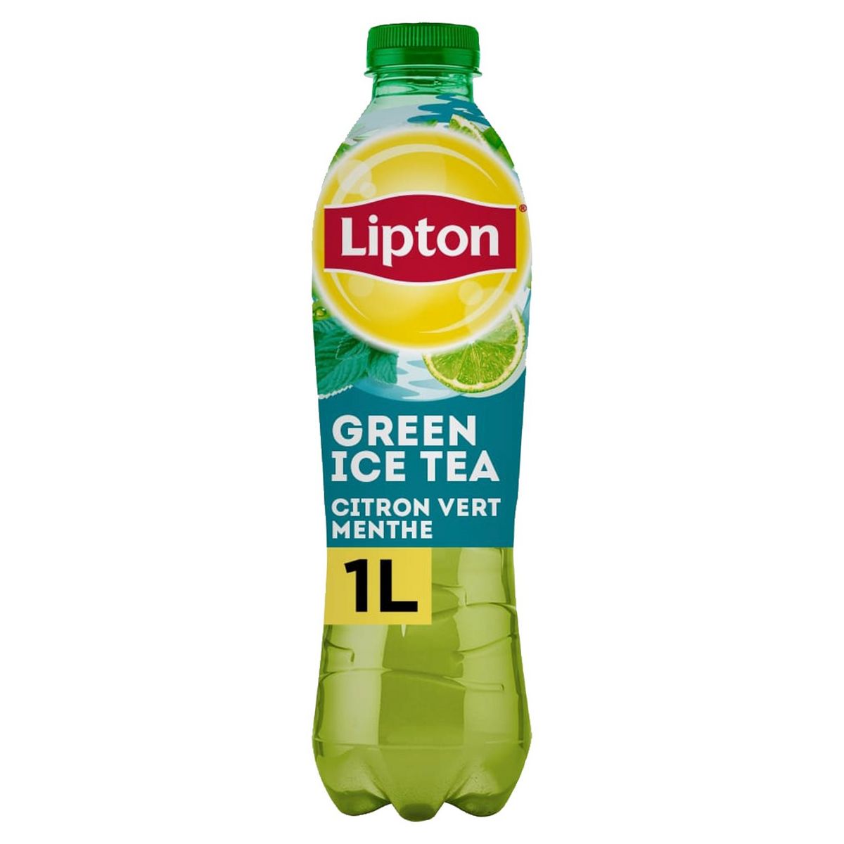 LIPTON Boisson Green Ice tea à base de thé vert saveur citron vert menthe 1l