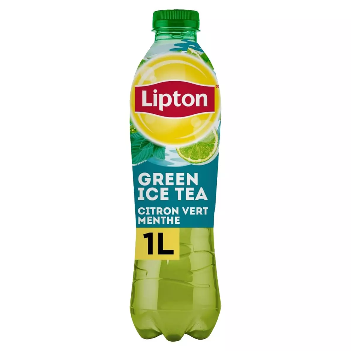 LIPTON Boisson Green Ice tea à base de thé vert saveur citron vert menthe 1l