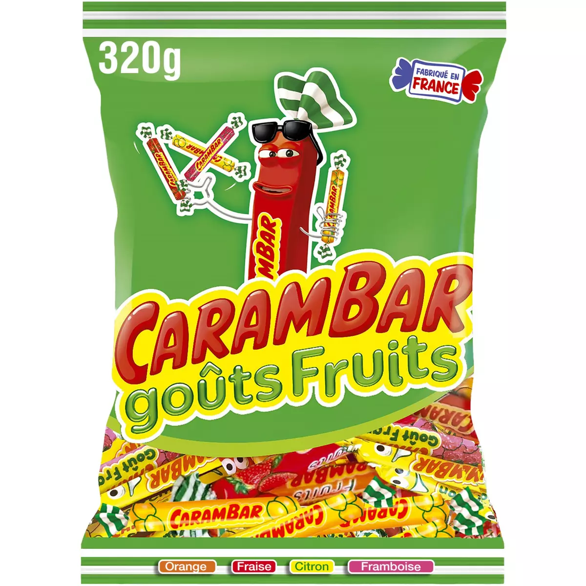 CARAMBAR Bonbons goûts fruits 320g