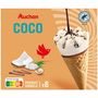 Voir la diapositive 5 : AUCHAN Cônes glacés à la noix de coco 6 pièces 411g