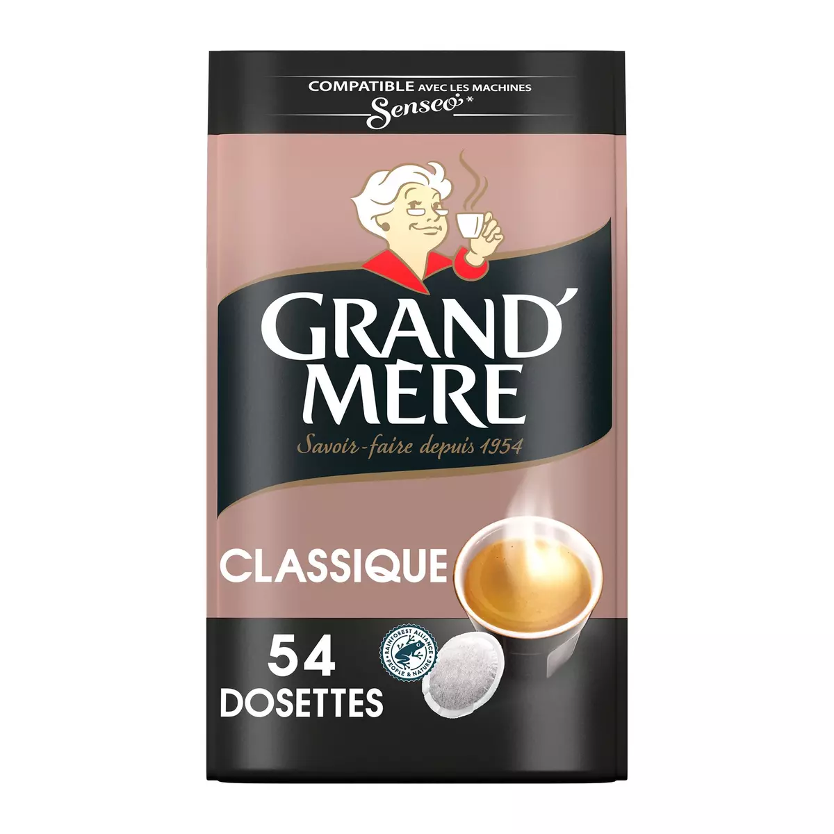 GRAND'MERE Dosettes de café classique compatibles Senseo 54 dosettes 356g  pas cher 