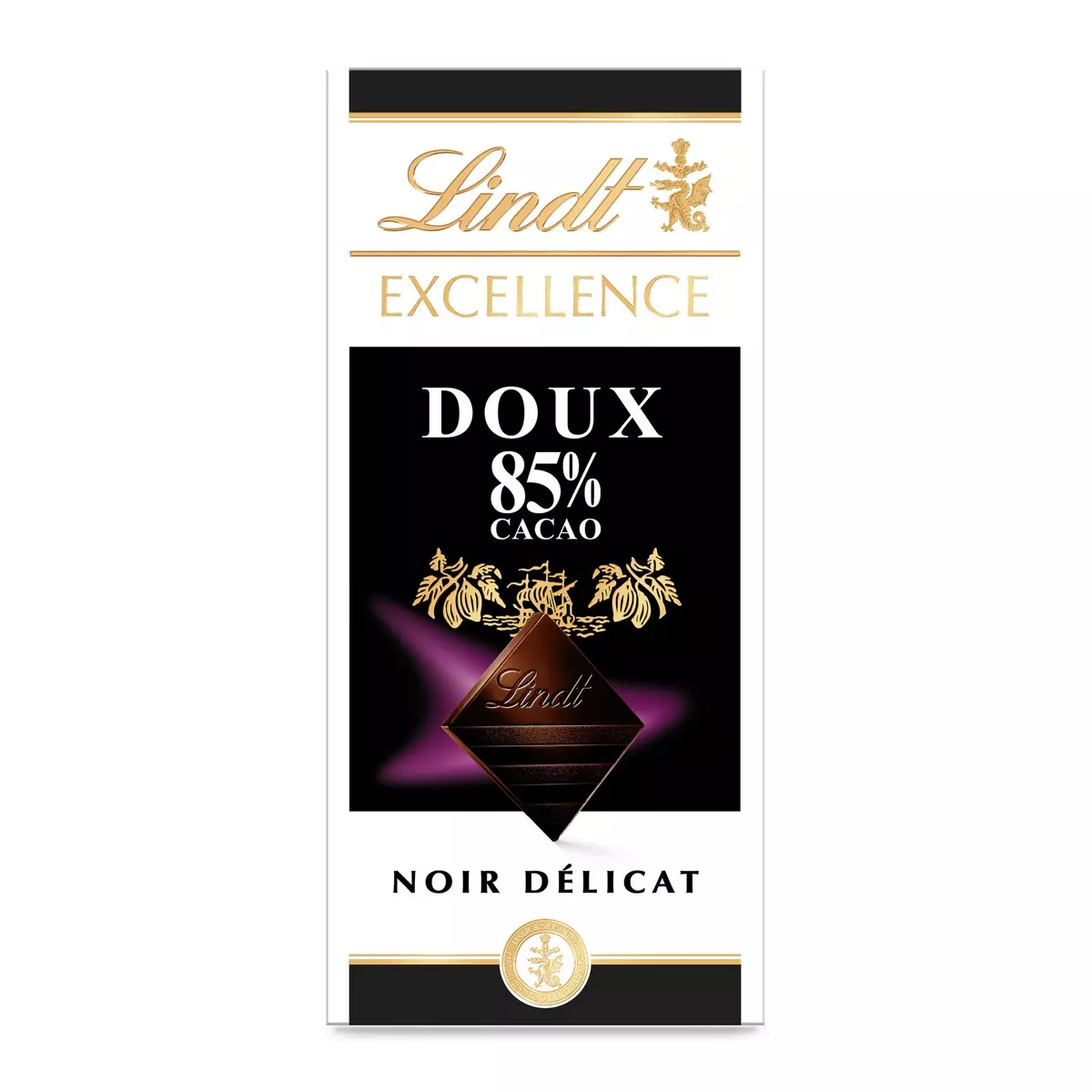 LINDT Excellence tablette de chocolat noir doux 85% cacao 1 pièce 100g