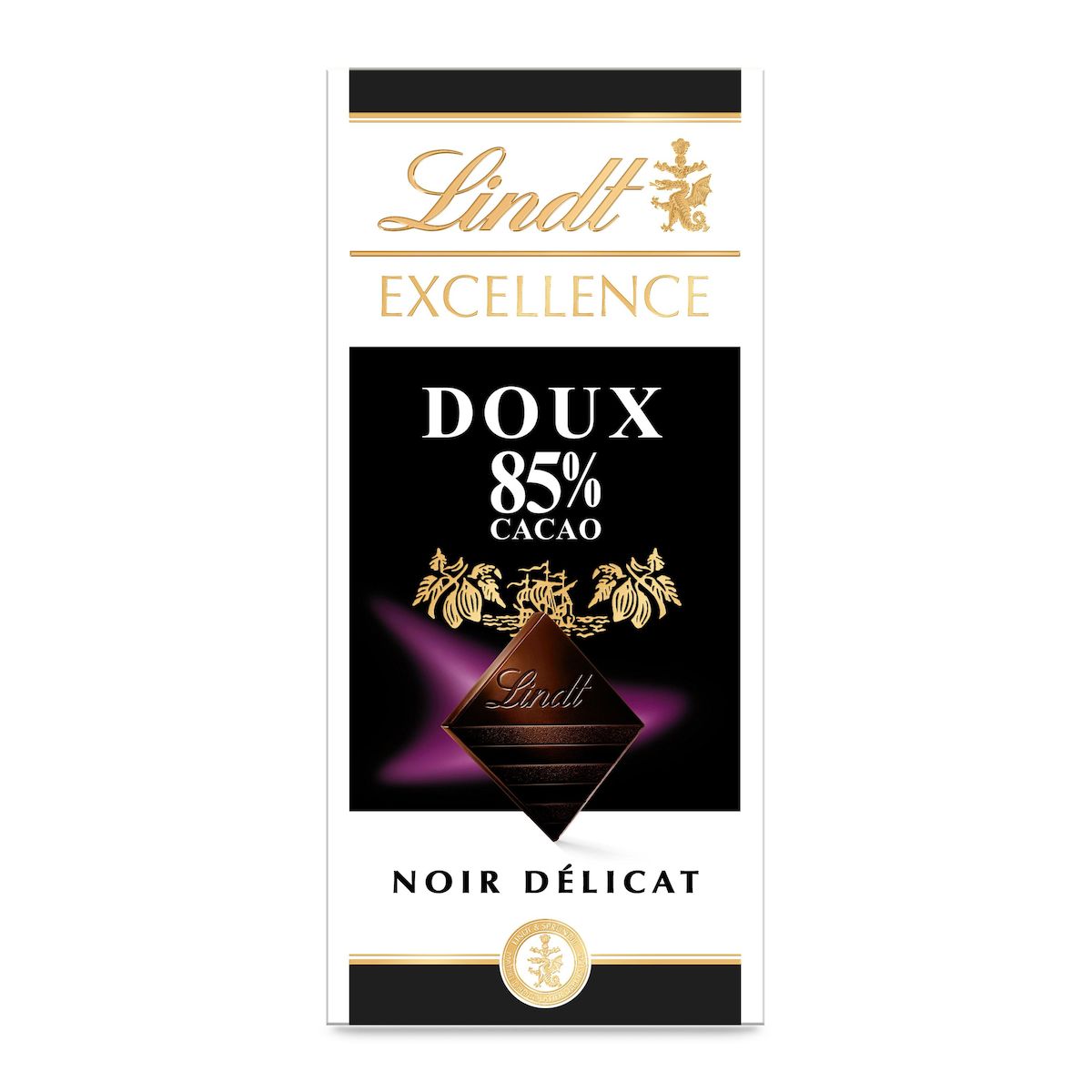 LINDT Excellence tablette de chocolat noir délicat 85% cacao 100g