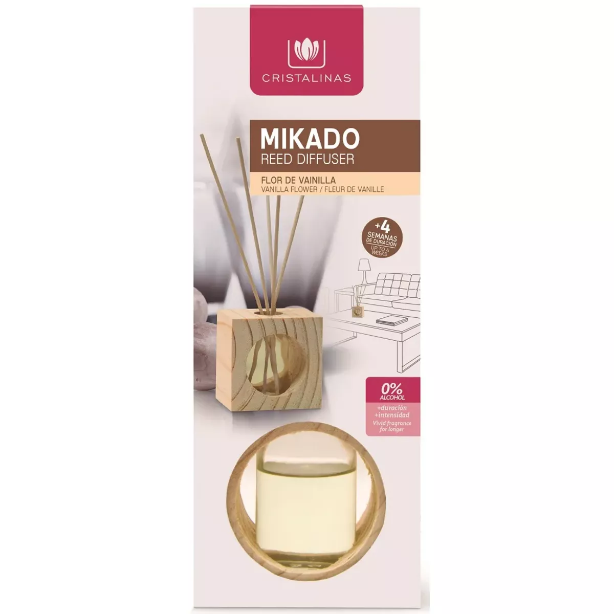 CRISTALINAS Diffuseur sticks mikado à la fleur de vanille 30ml