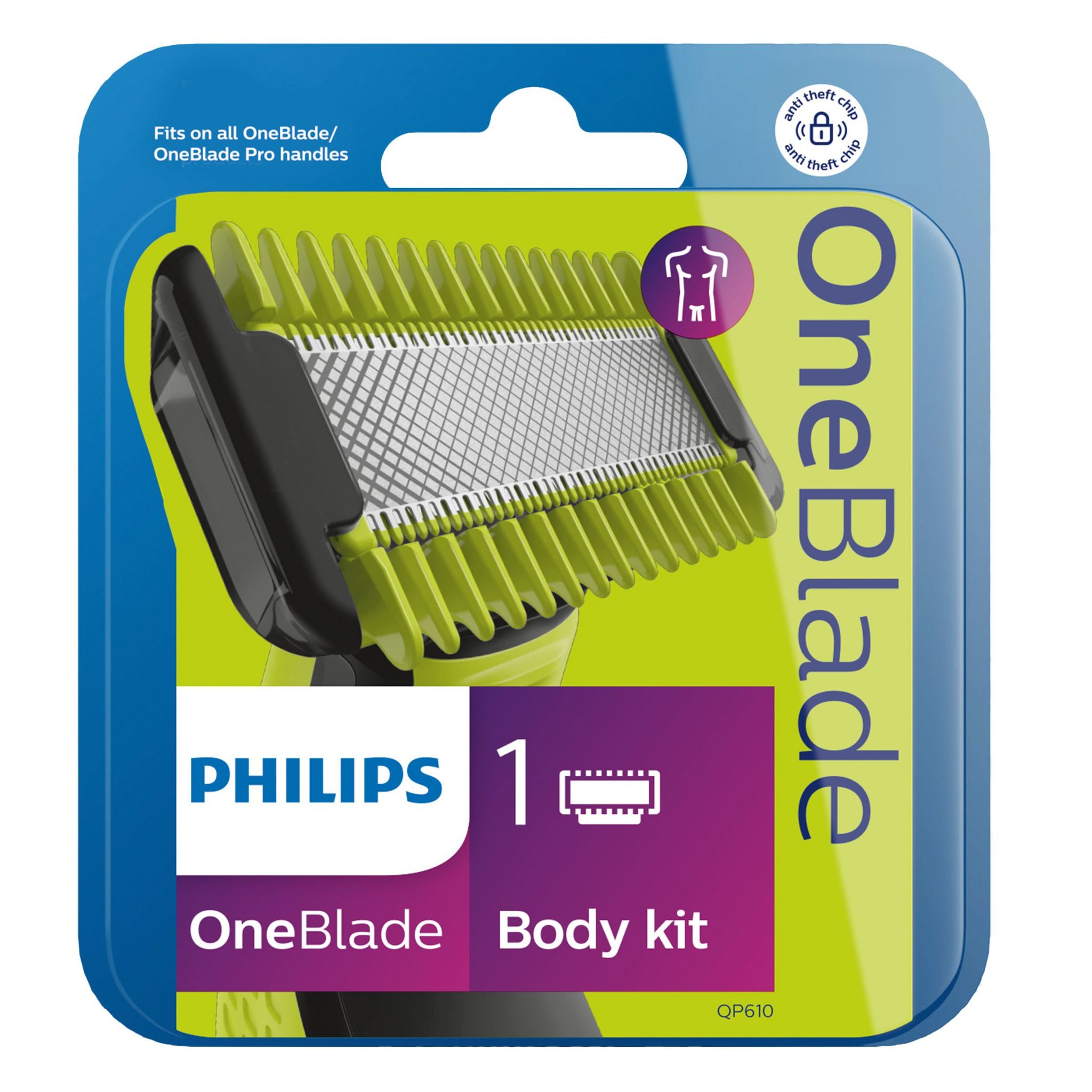 Voir la diapositive 2 : PHILIPS Lame + sabot QP610/55 - Jaune