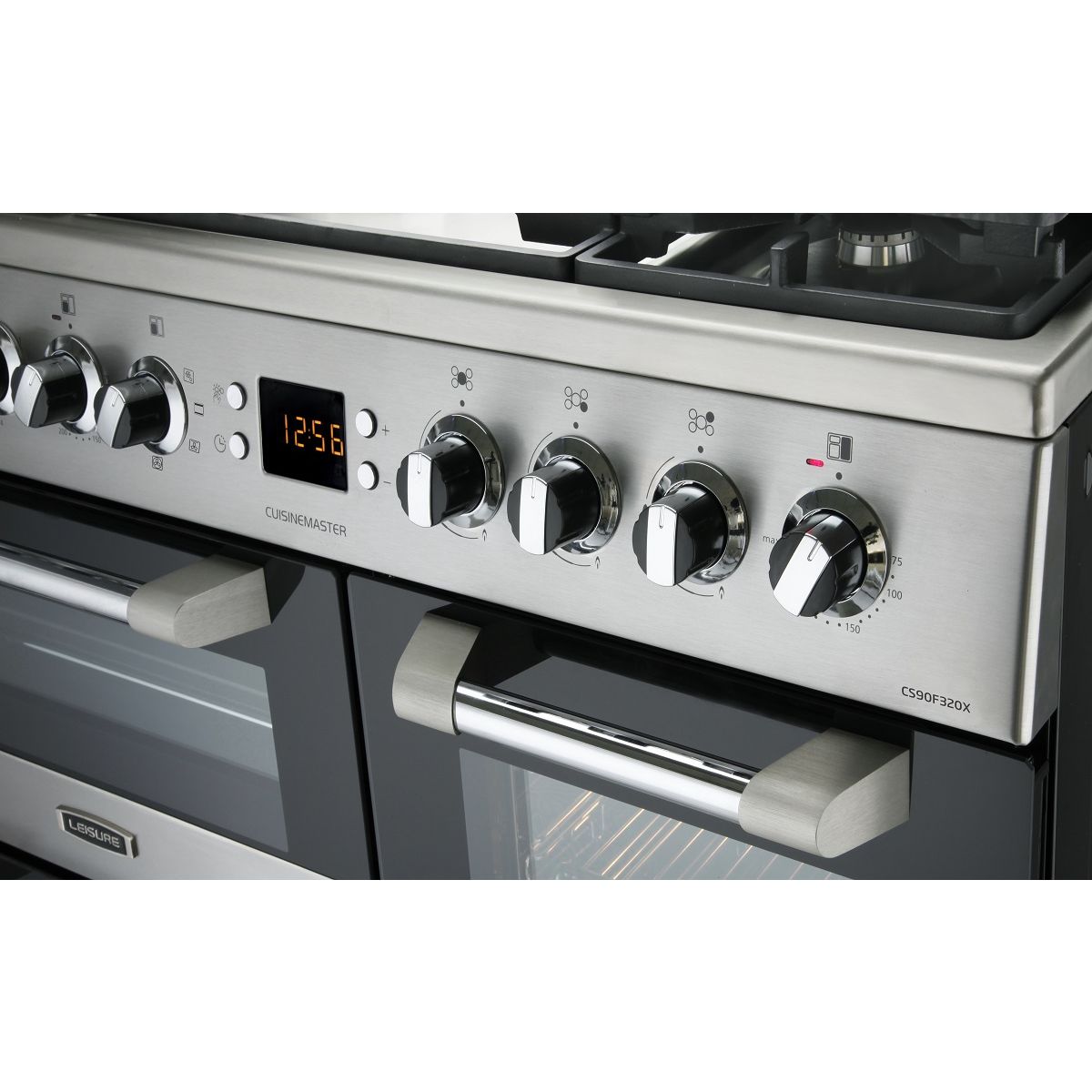 LEISURE Piano de cuisson à gaz CS90F320X, 90 cm, 5 Foyers à gaz dont 1 Wok, 1 four multifonction 3D + 1 four chaleur pulsée + 1 grill