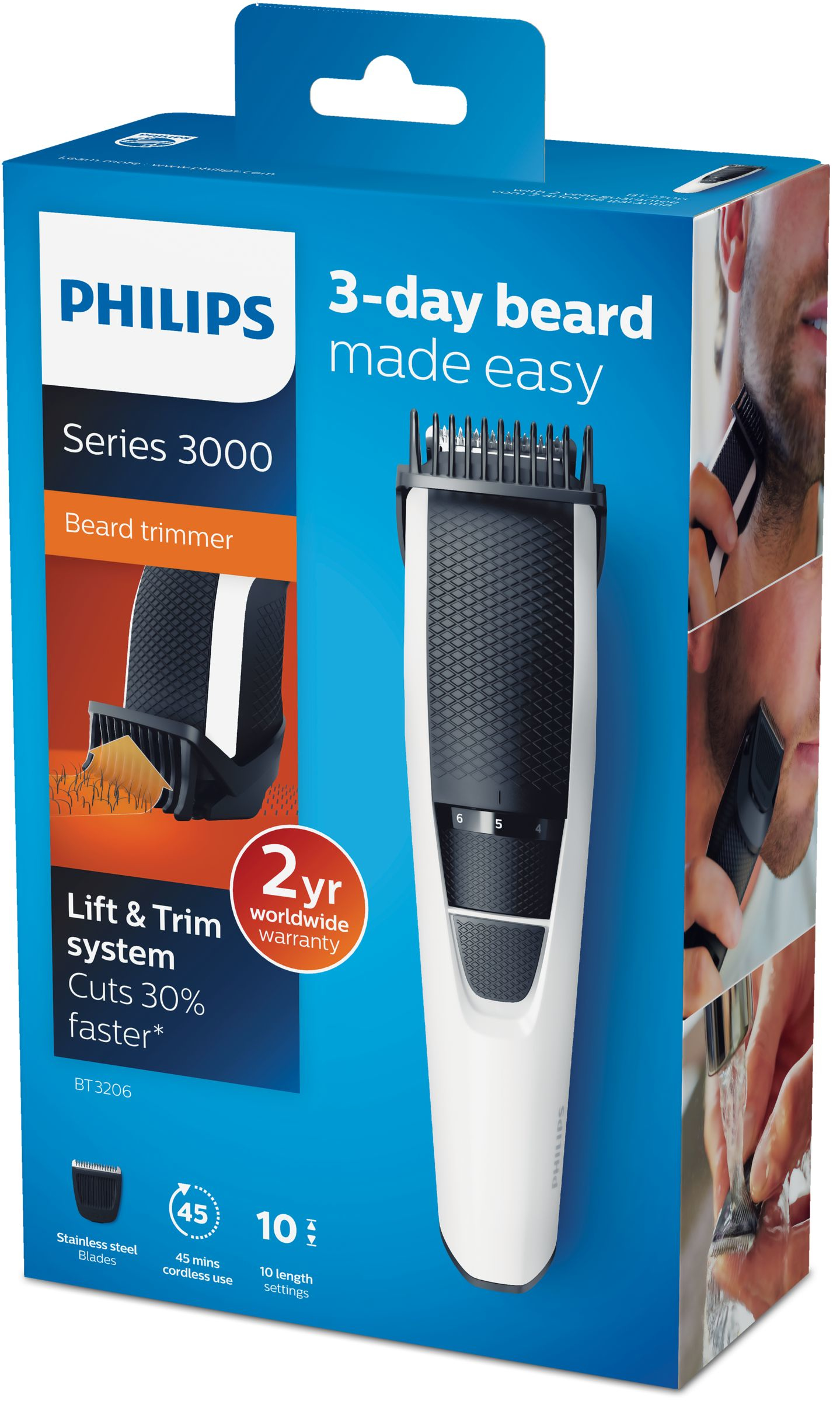 Voir la diapositive 2 : PHILIPS Tondeuse barbe multifonction BT 3206/14