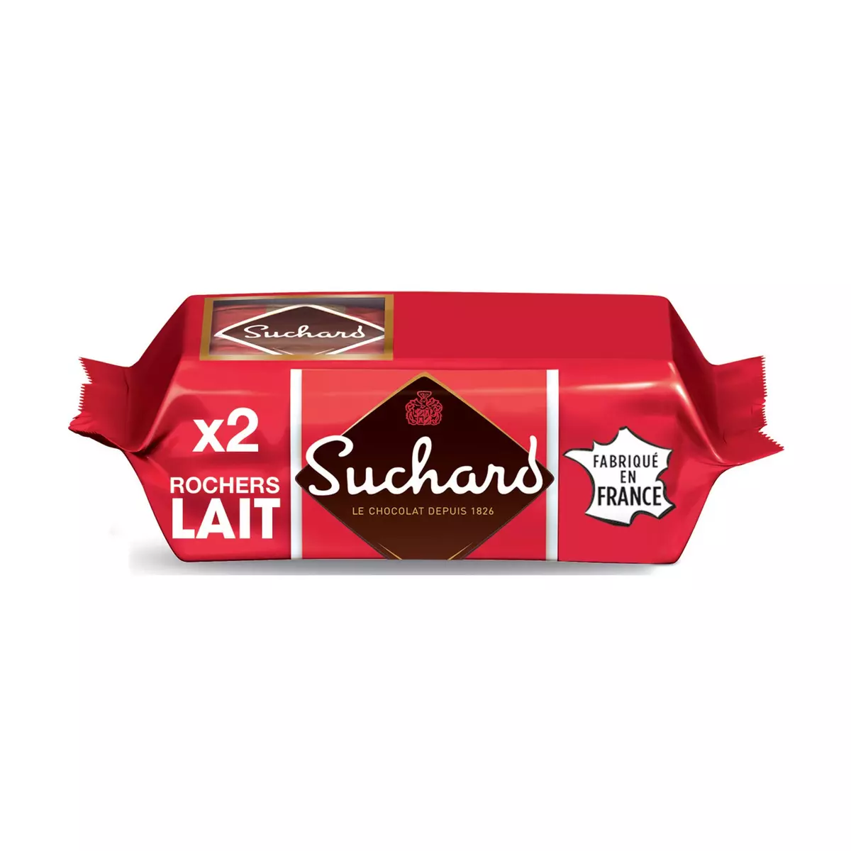 SUCHARD Rochers chocolat au lait recouvert d'éclats de noisettes 2 rochers 2x35g
