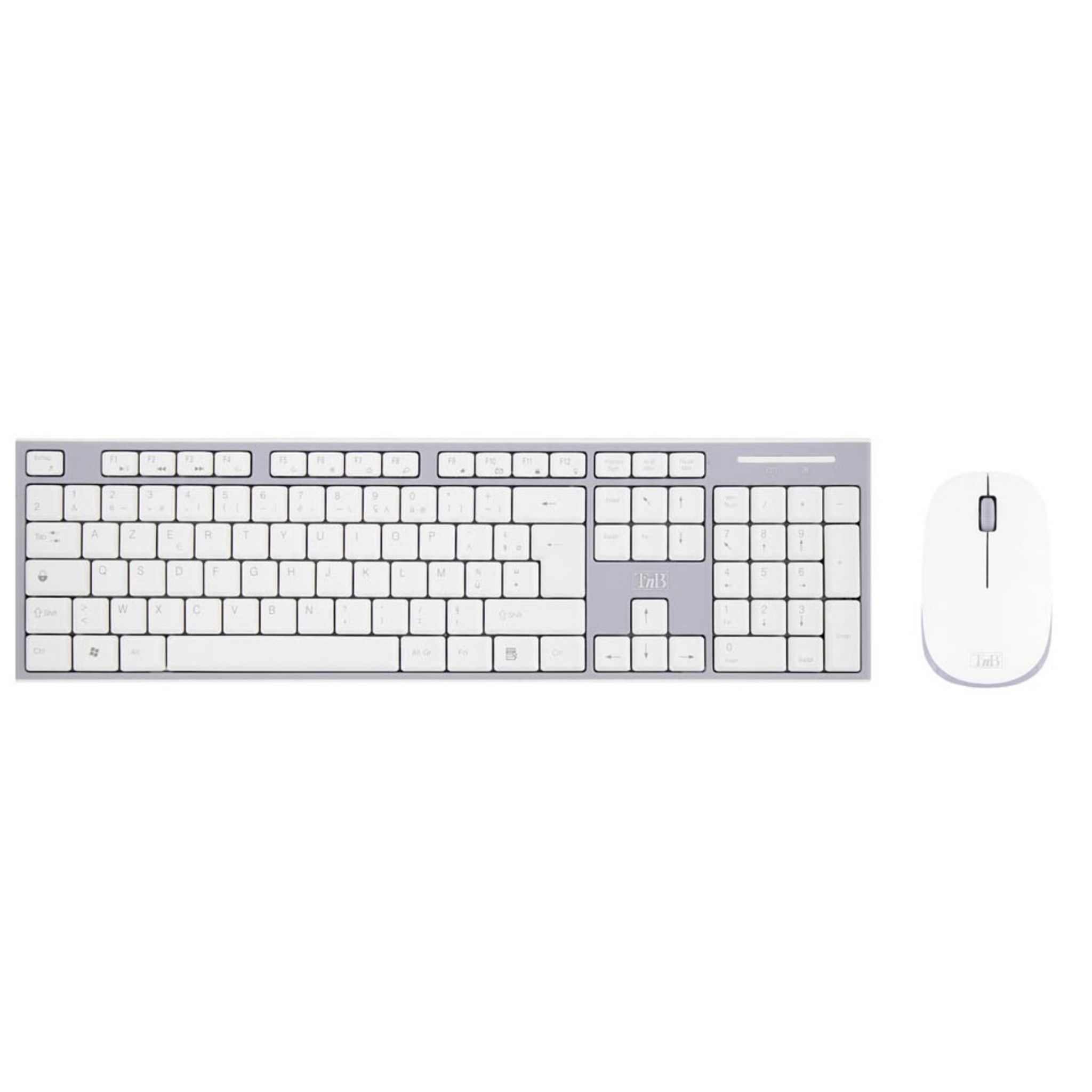 Voir la diapositive 2 : TNB Clavier sans fil Classy - Blanc - Nano USB - Souris sans fil incluse