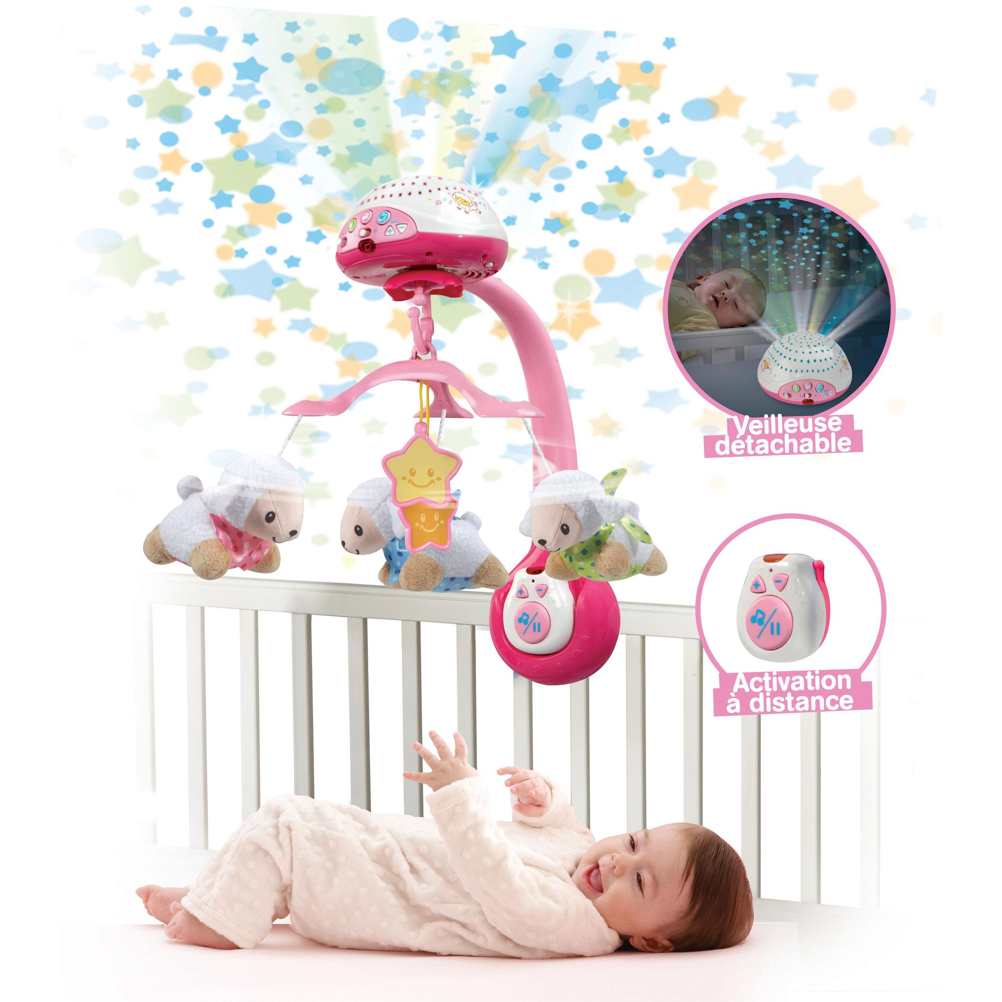 Voir la diapositive 4 : VTECH Lumi Mobile Compte-Moutons - Rose