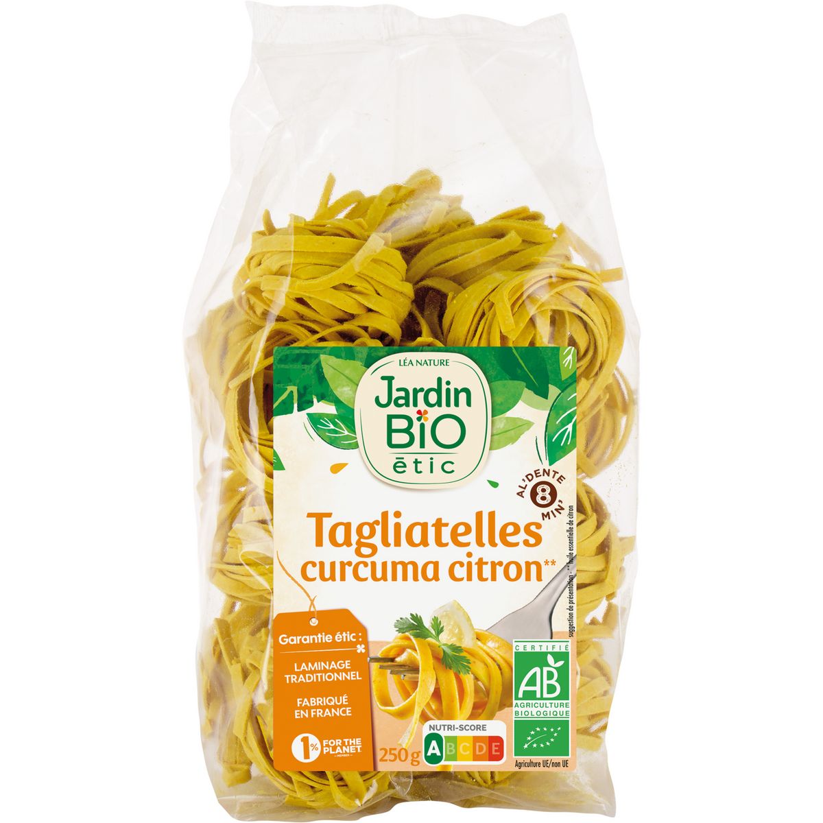 JARDIN BIO ETIC Tagliatelles bio au curcuma et au citron 250g