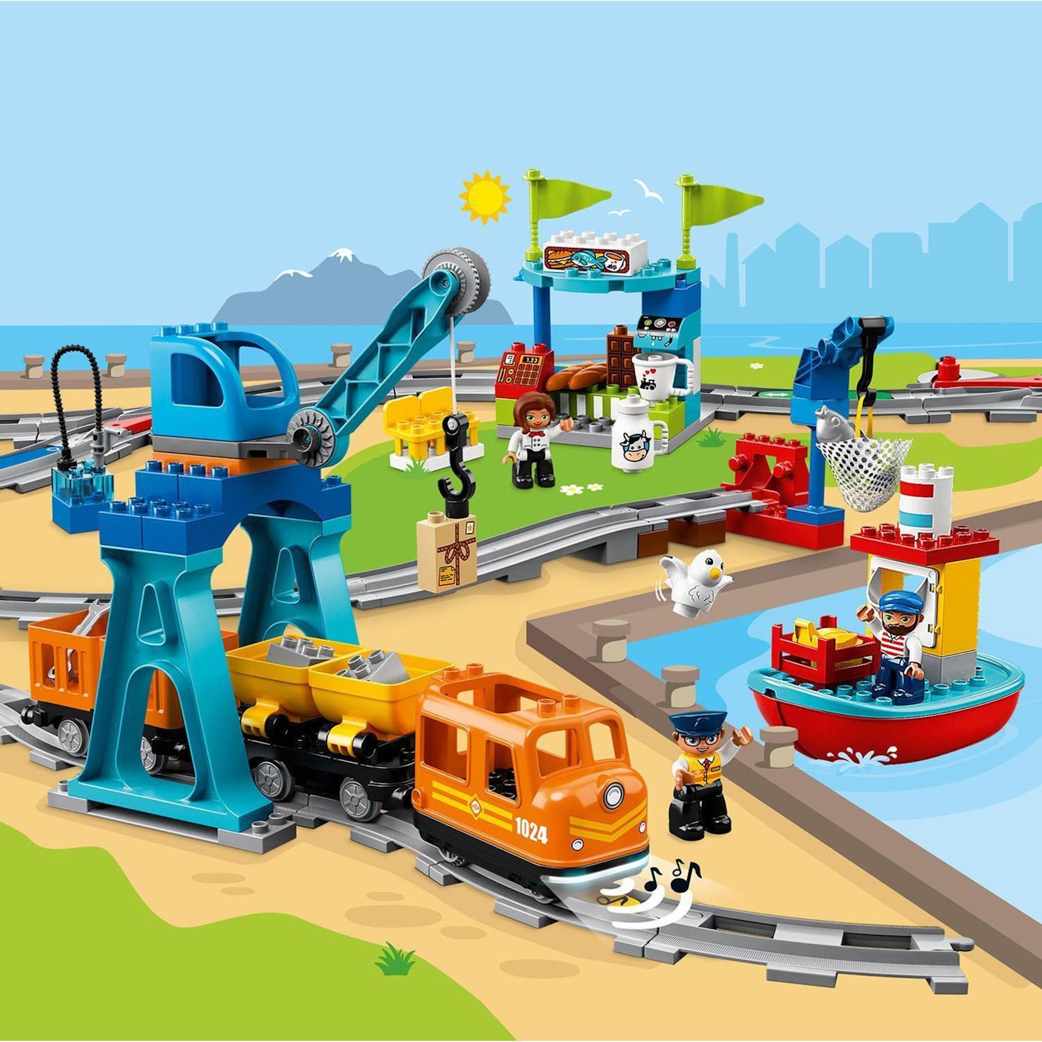Voir la diapositive 6 : LEGO LEGO DUPLO 10875 Le Train de Marchandises, Jouet de Locomotive, avec Télécommande et Son