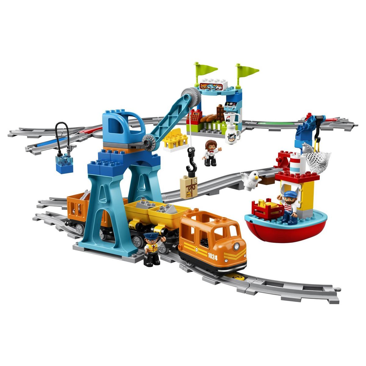 LEGO LEGO DUPLO 10875 Le Train de Marchandises, Jouet de Locomotive, avec Télécommande et Son